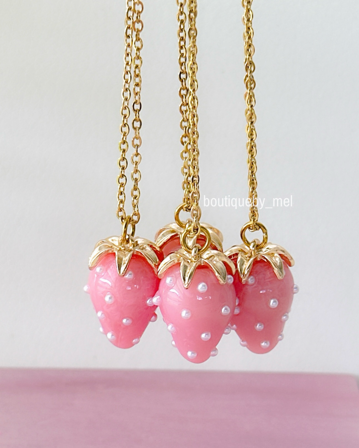 Pink Strawberry Necklace