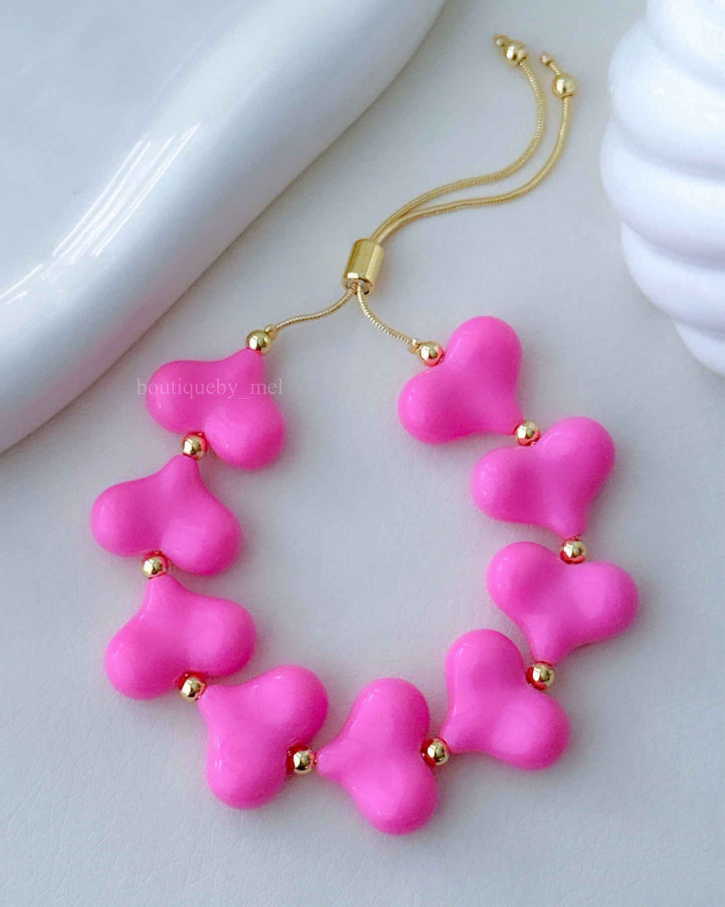 Pink Hearts Bracelet