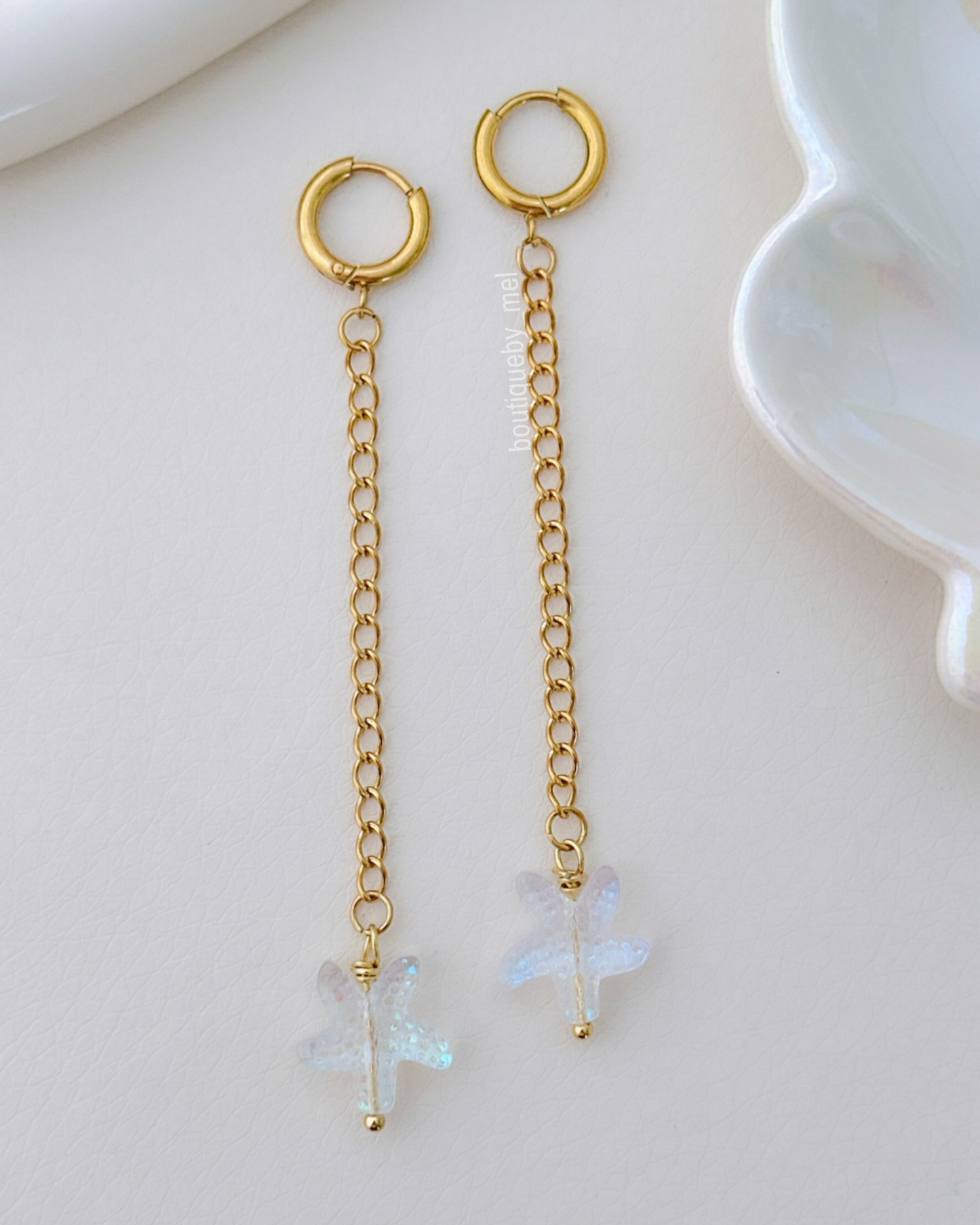 Holographic Starfish Earrings