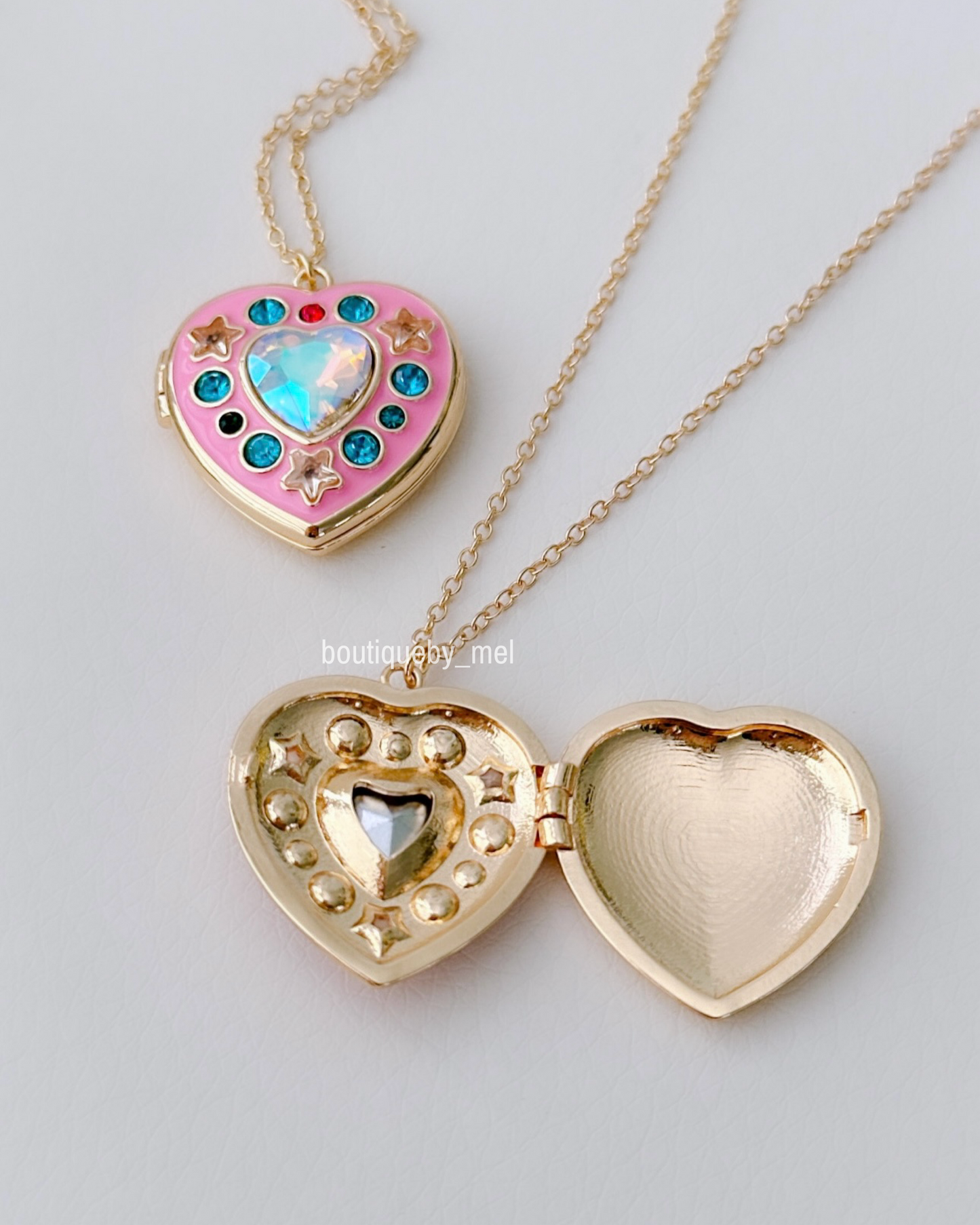 Glam Pink Heart Necklace