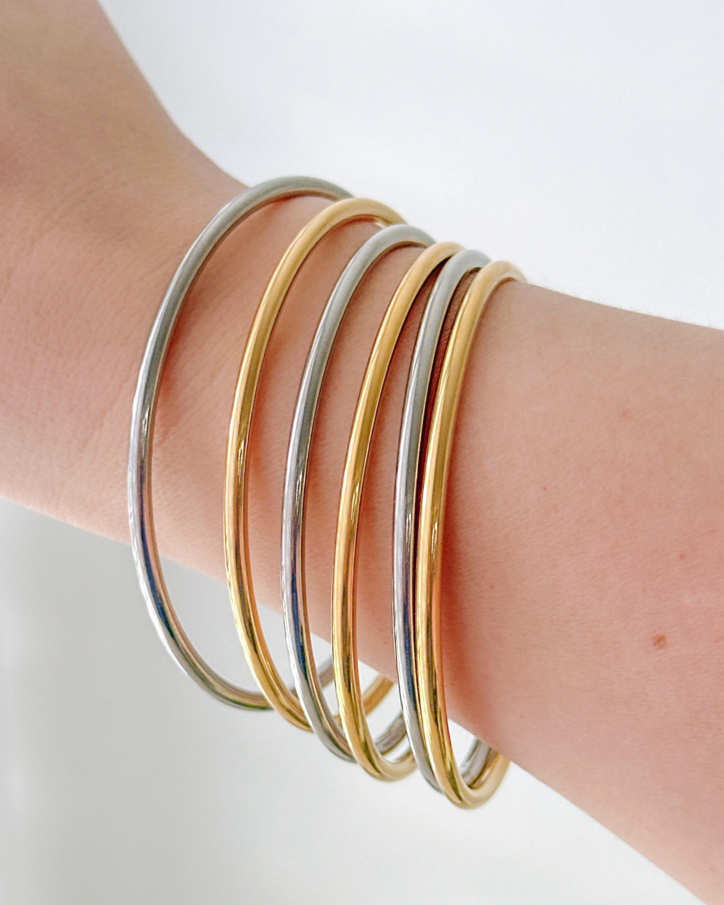Two Tone Bangle Set