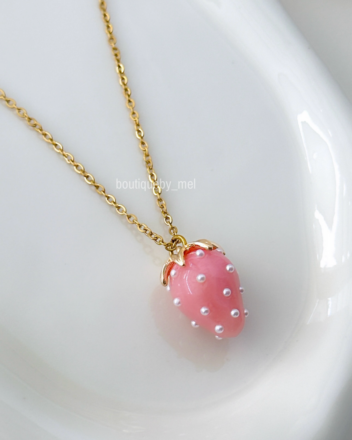 Pink Strawberry Necklace