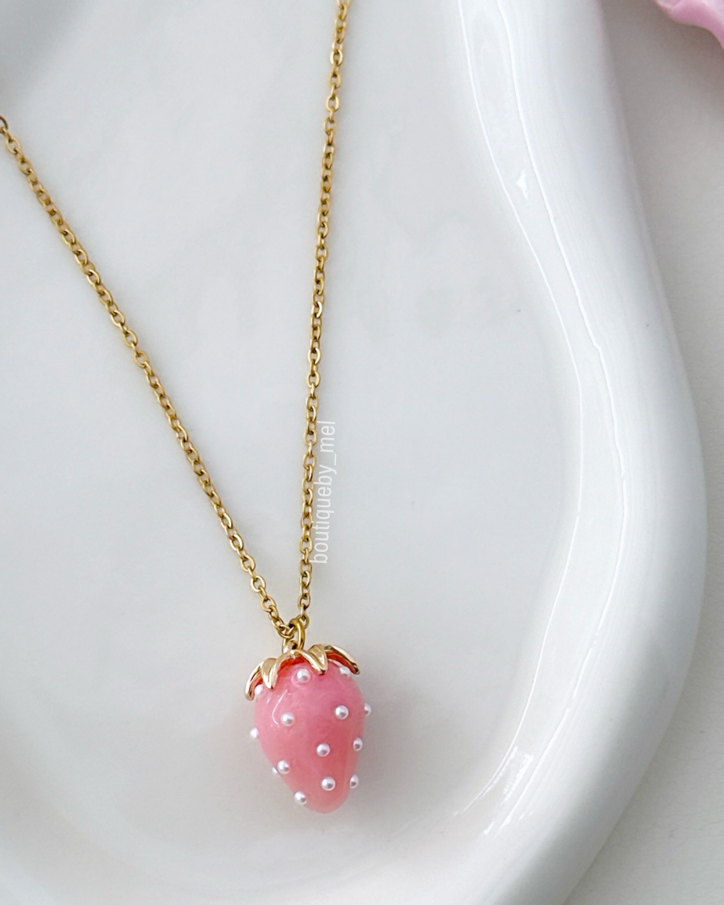 Pink Strawberry Necklace