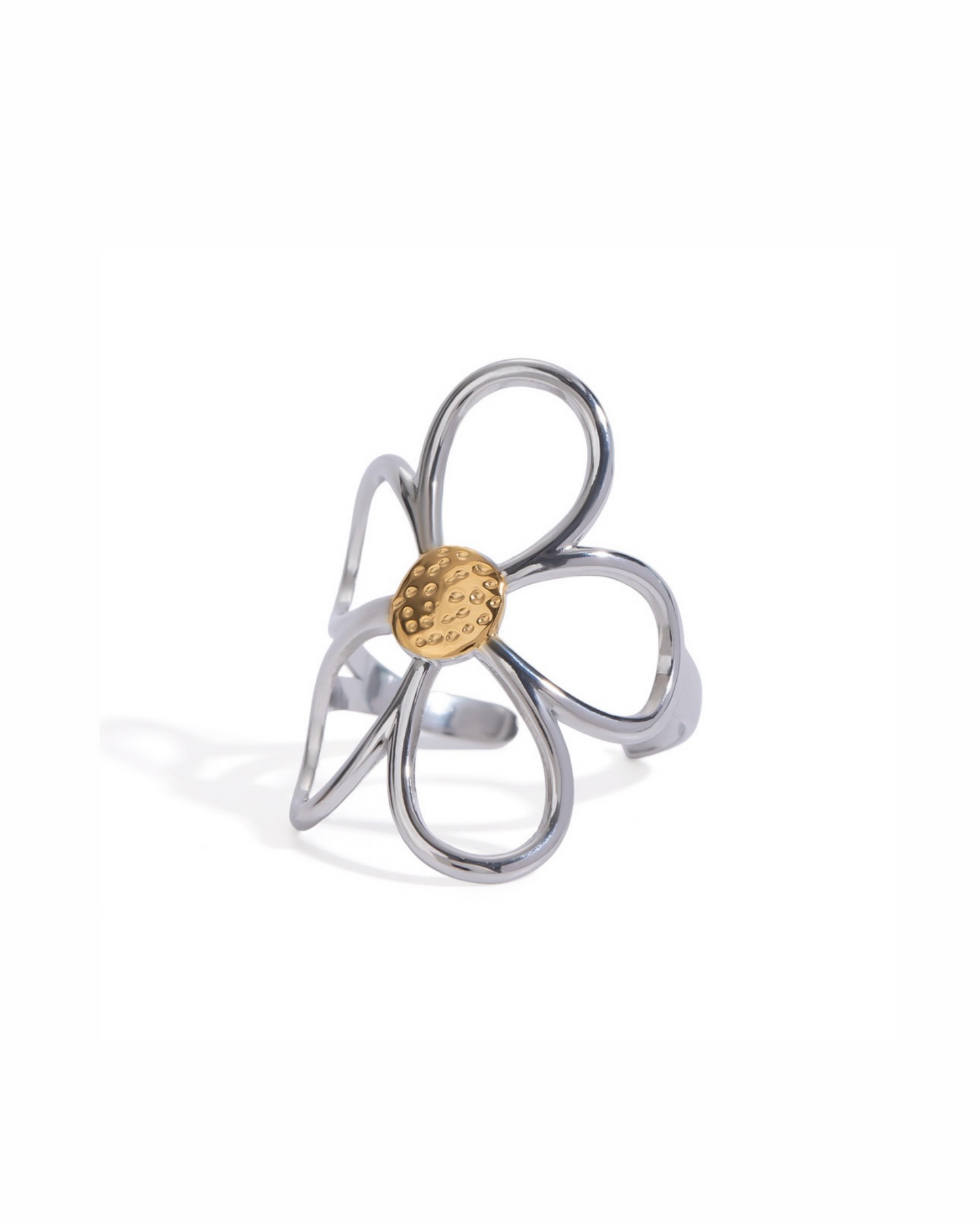 Two Tones Flower Ring