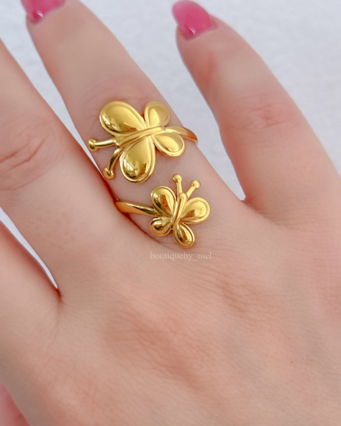 Golden Butterflies Ring