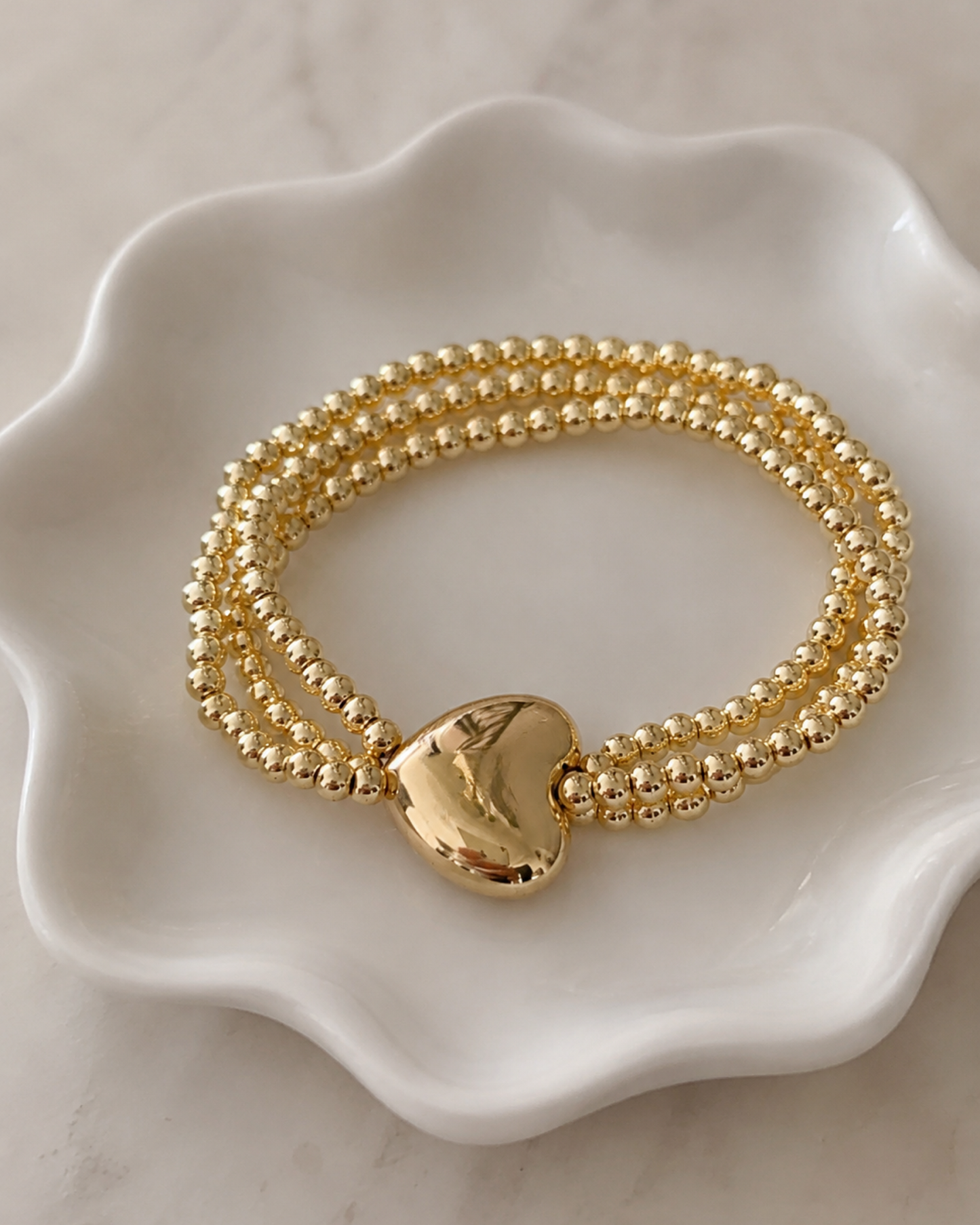 Triple Golden Heart Bracelet
