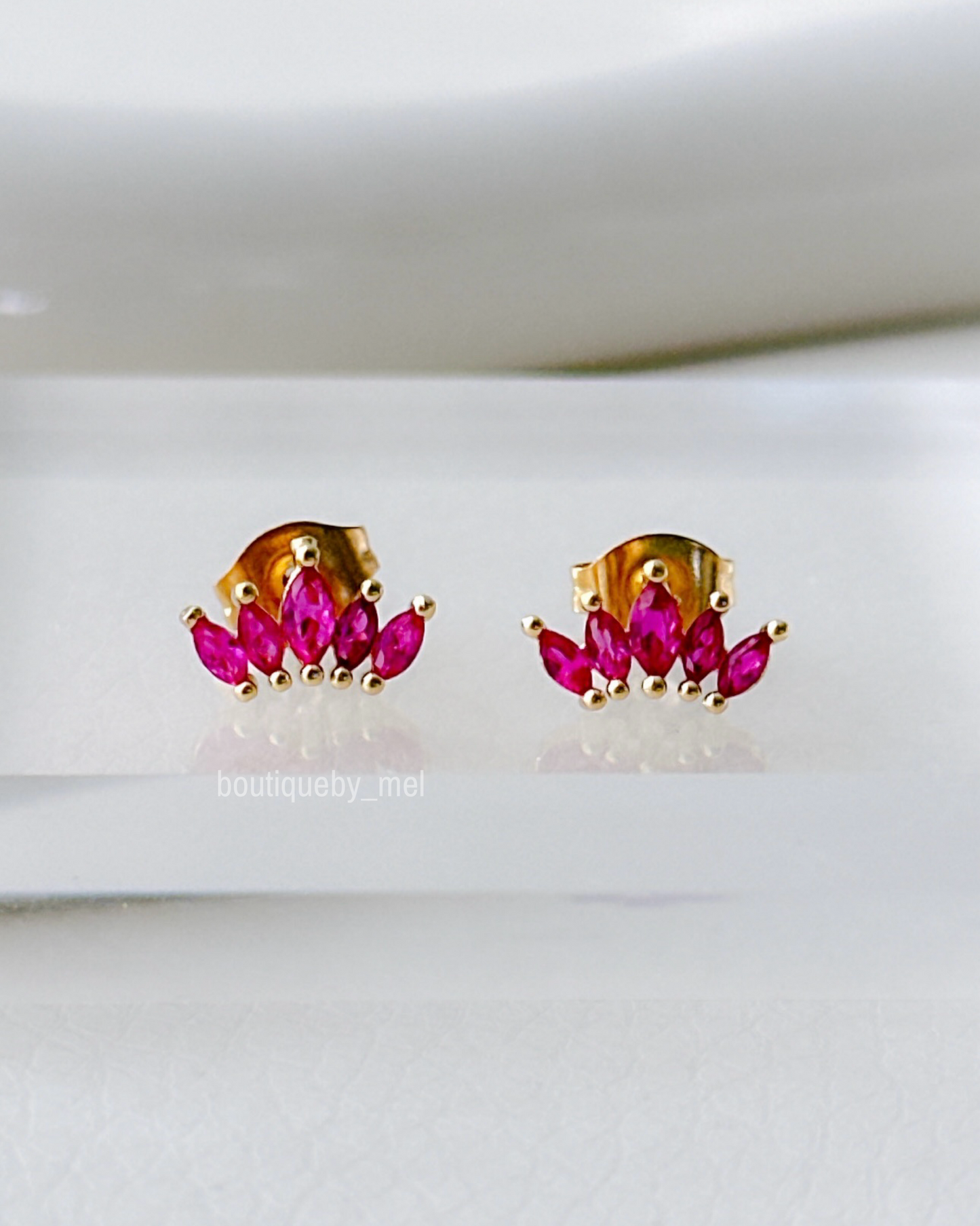 Fuchsia Leaves Earrings