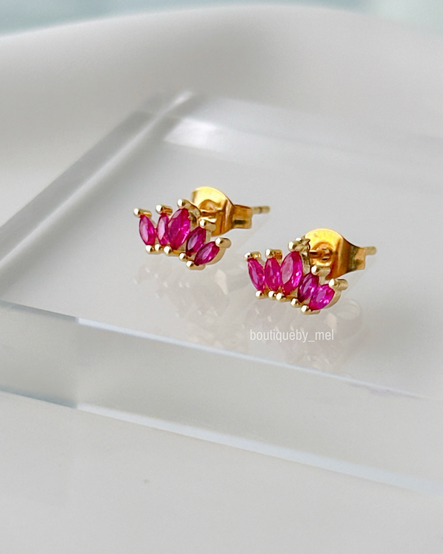 Fuchsia Leaves Earrings