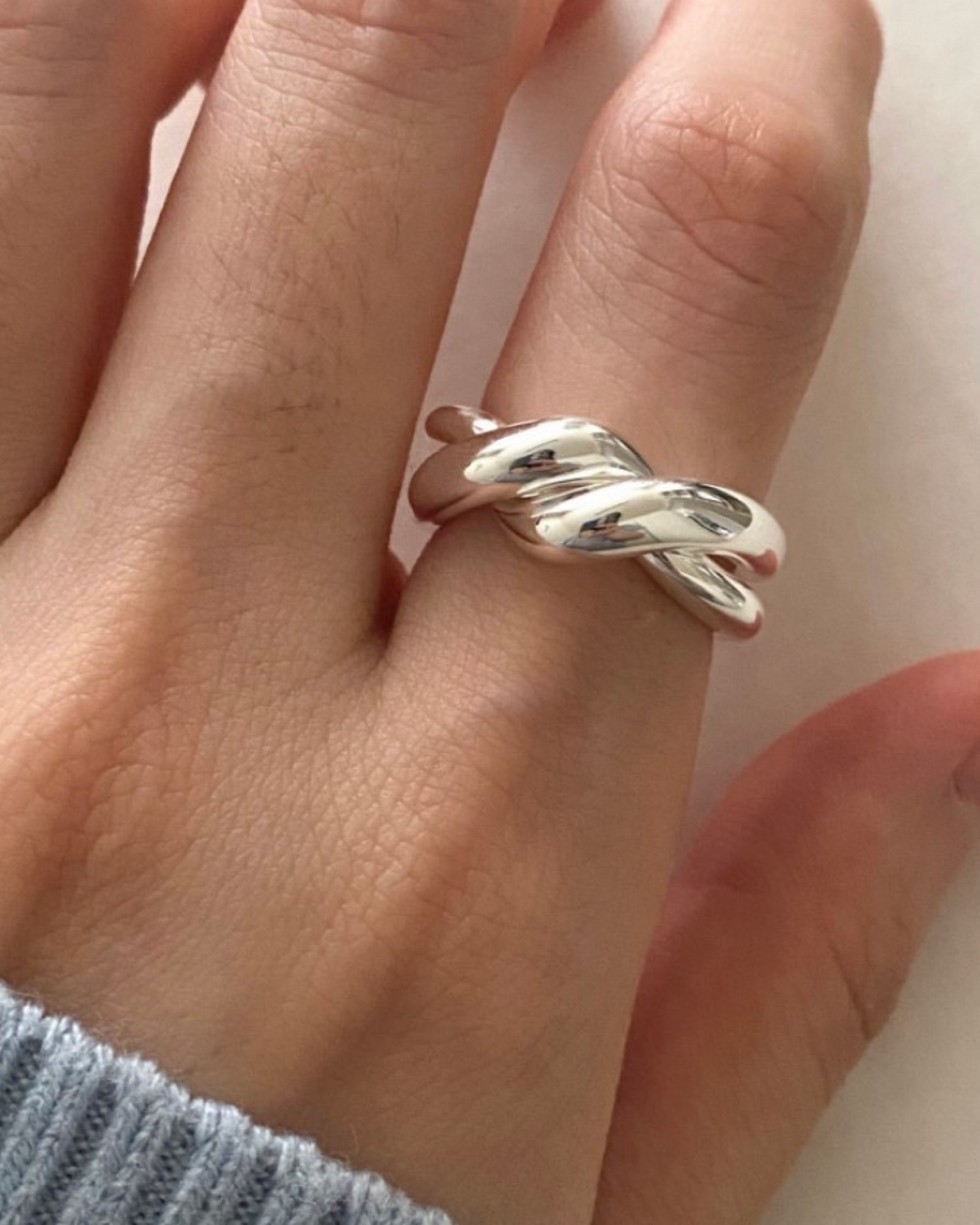 Sterling Silver Croissant Ring