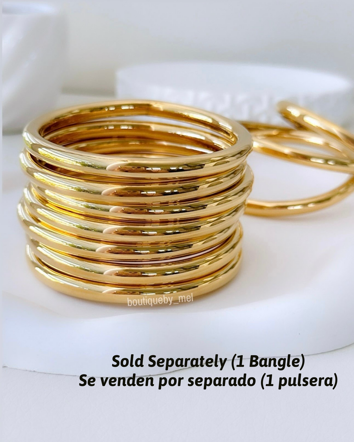 Chunky Golden Bangle (8mm)