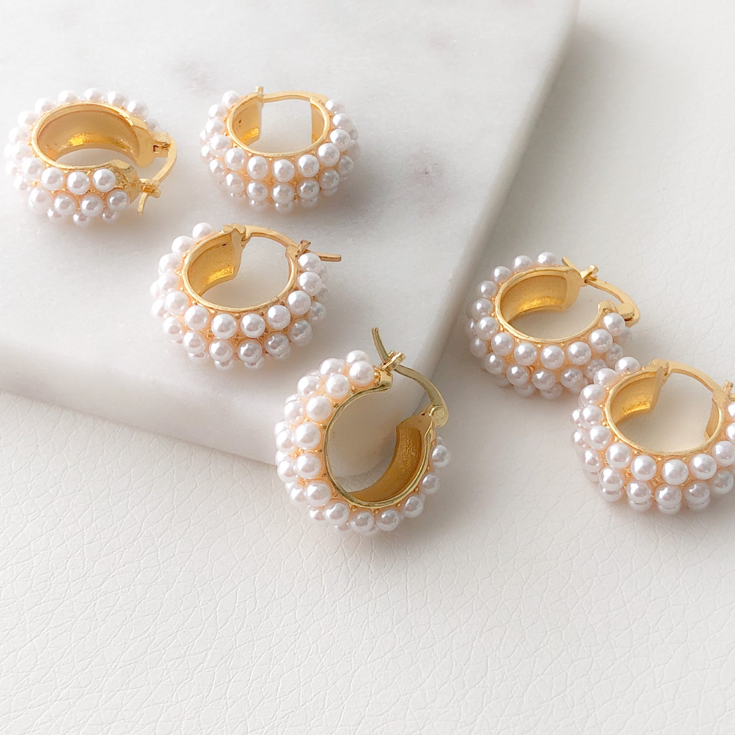 Multi Pearl Hoops