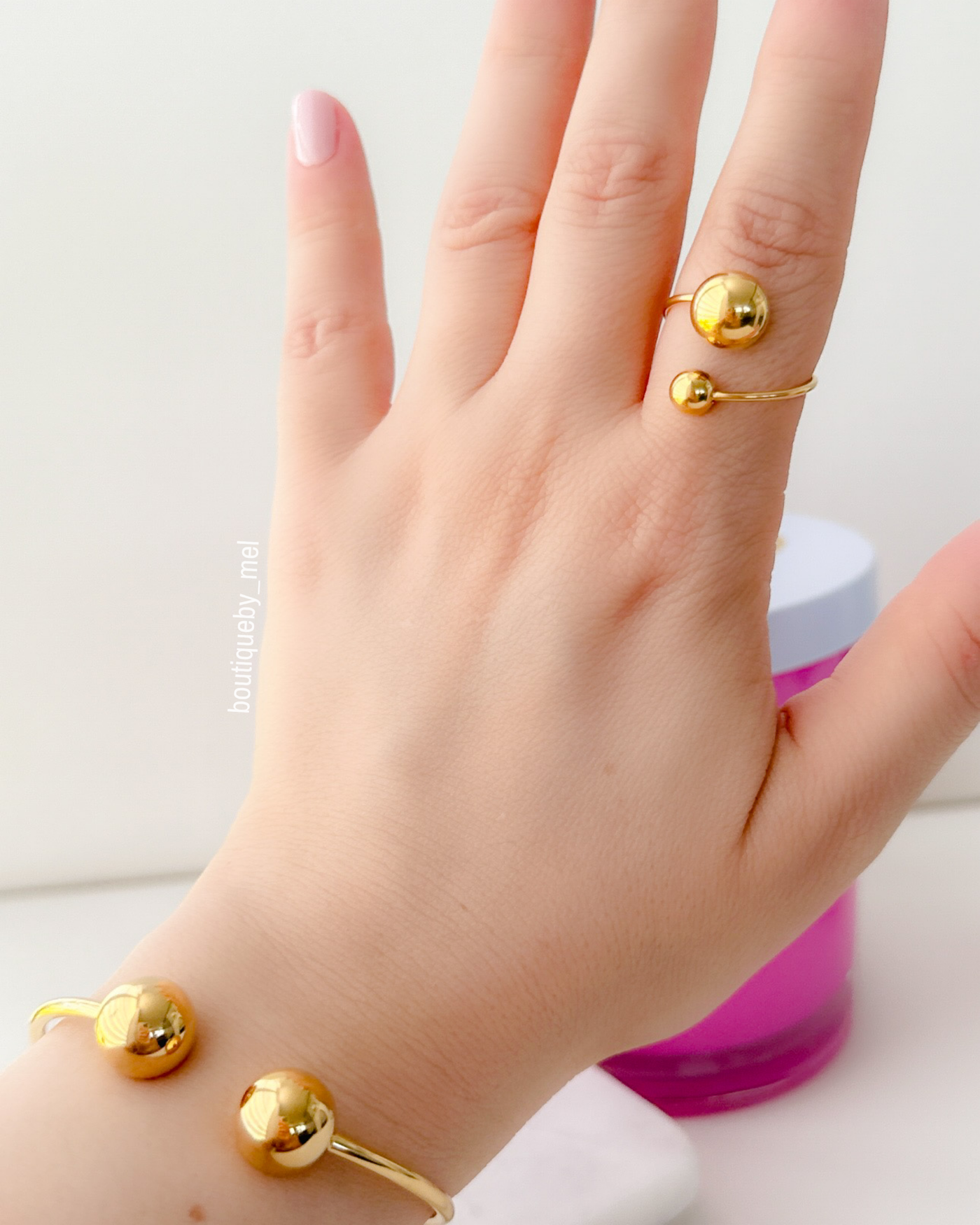 Golden Balls Cuff Bracelet