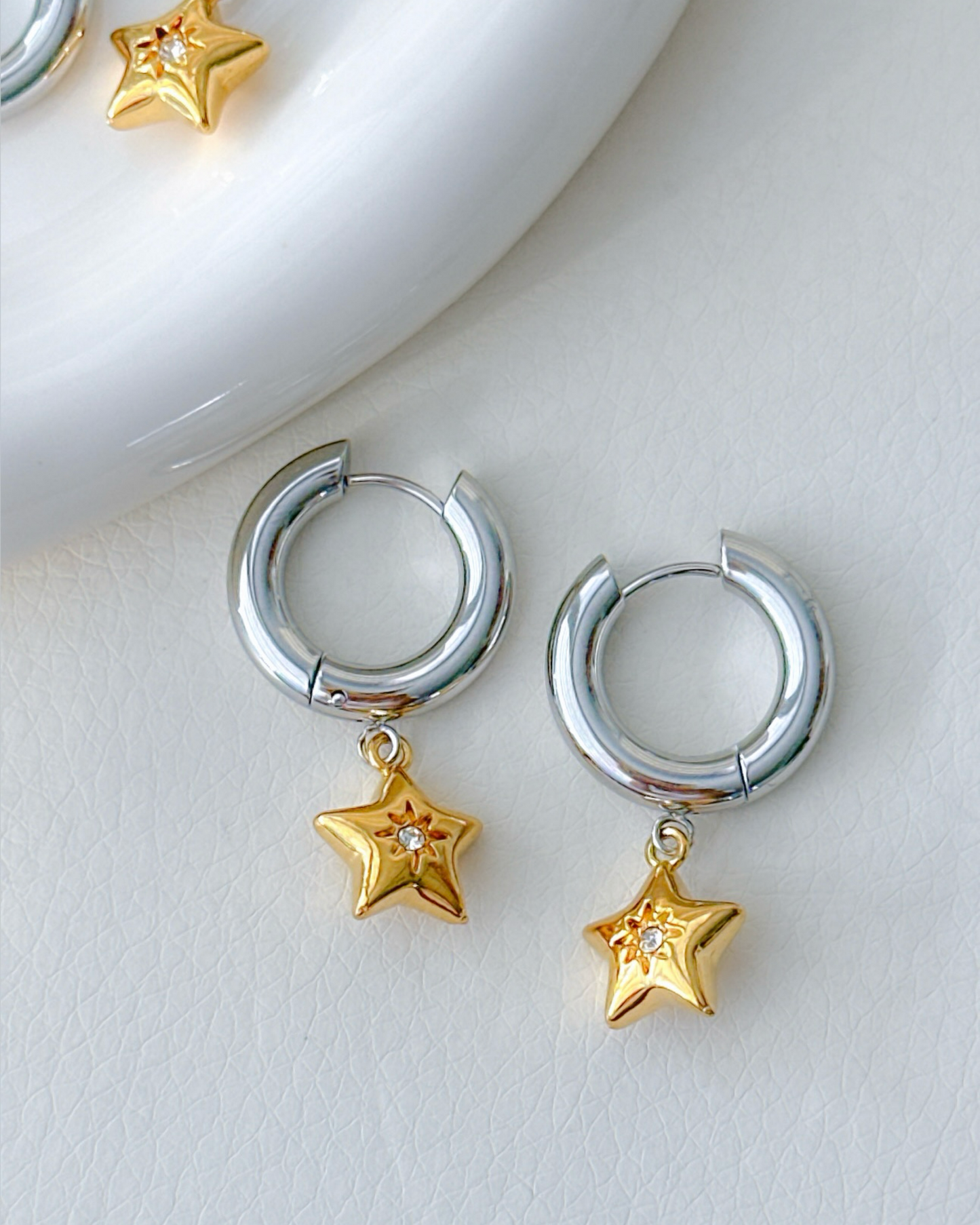 Two Tone Star Hoops