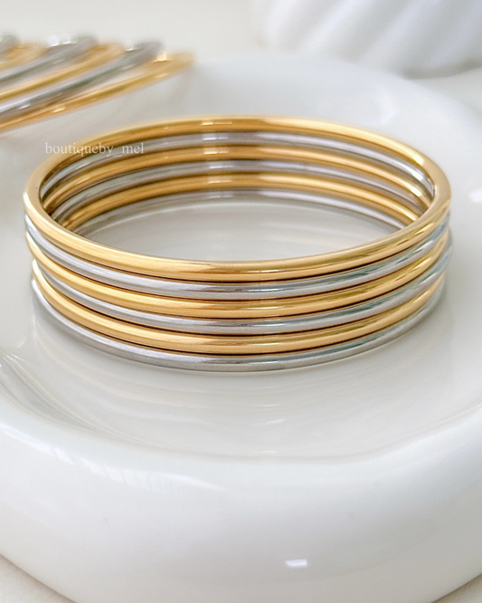 Two Tone Bangle Set