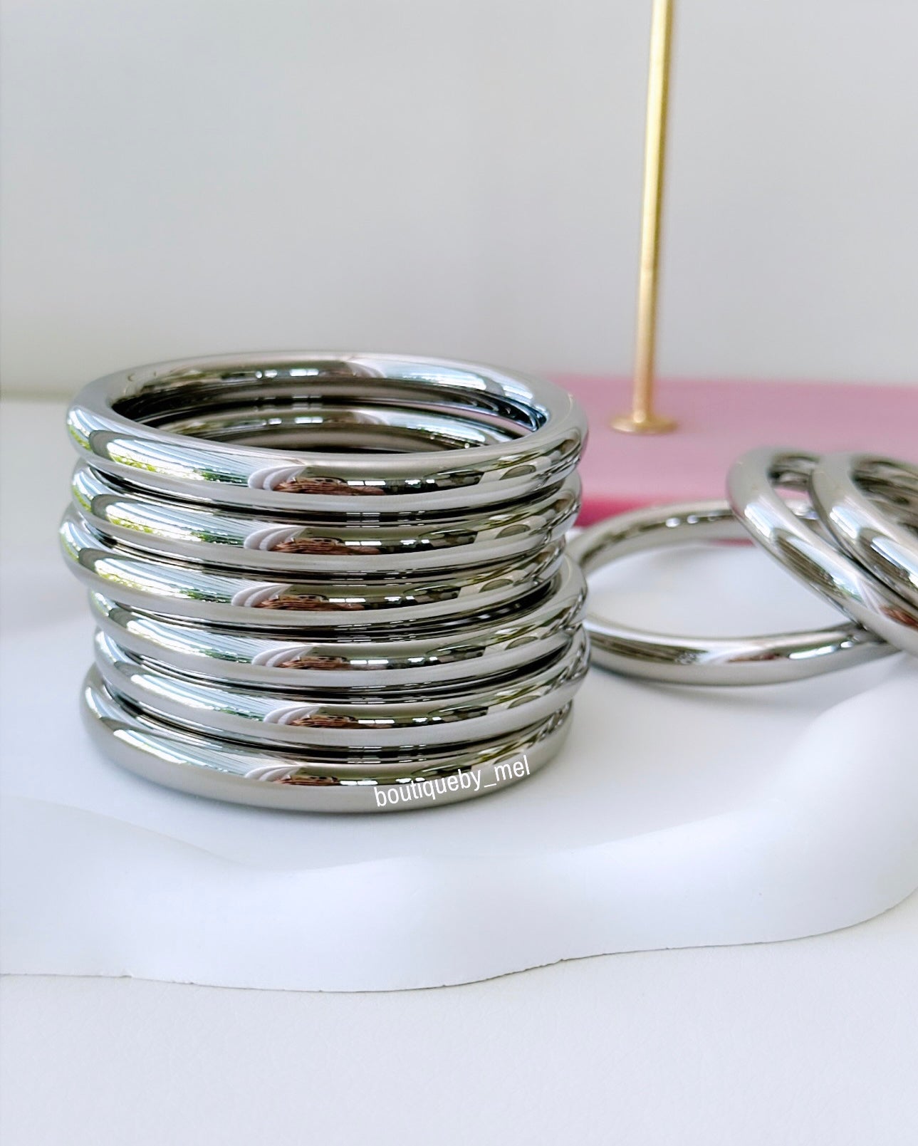 Chunky Silver Bangle (8mm)