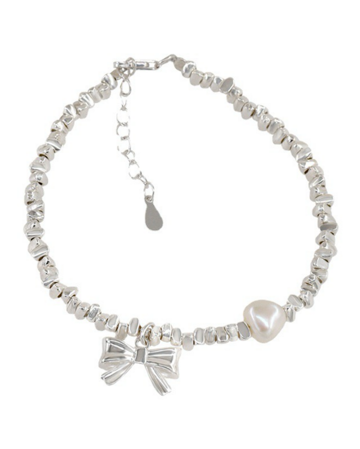 Sterling Silver Bow & Pearl Bracelet