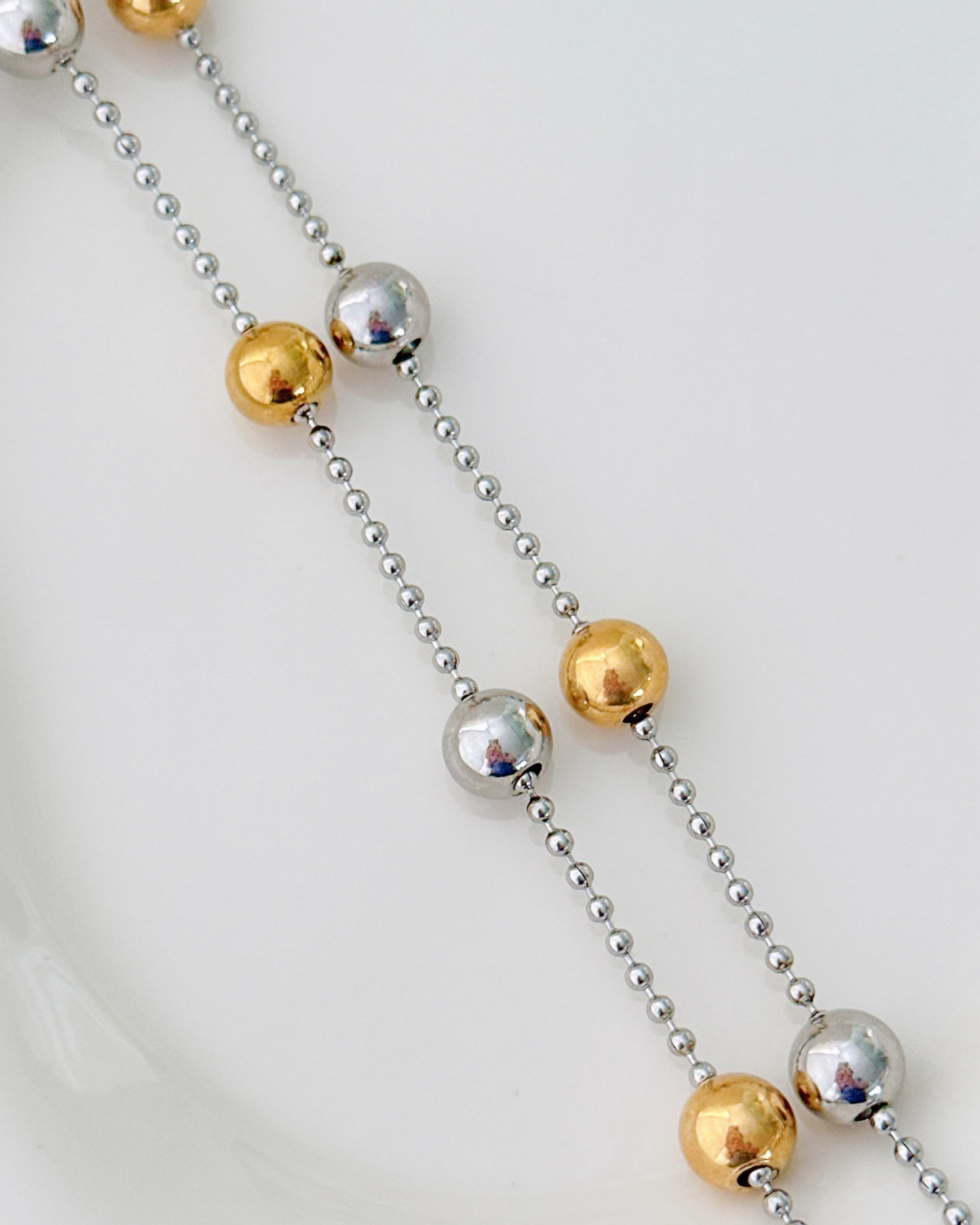 Golden & Silver Ball Necklace