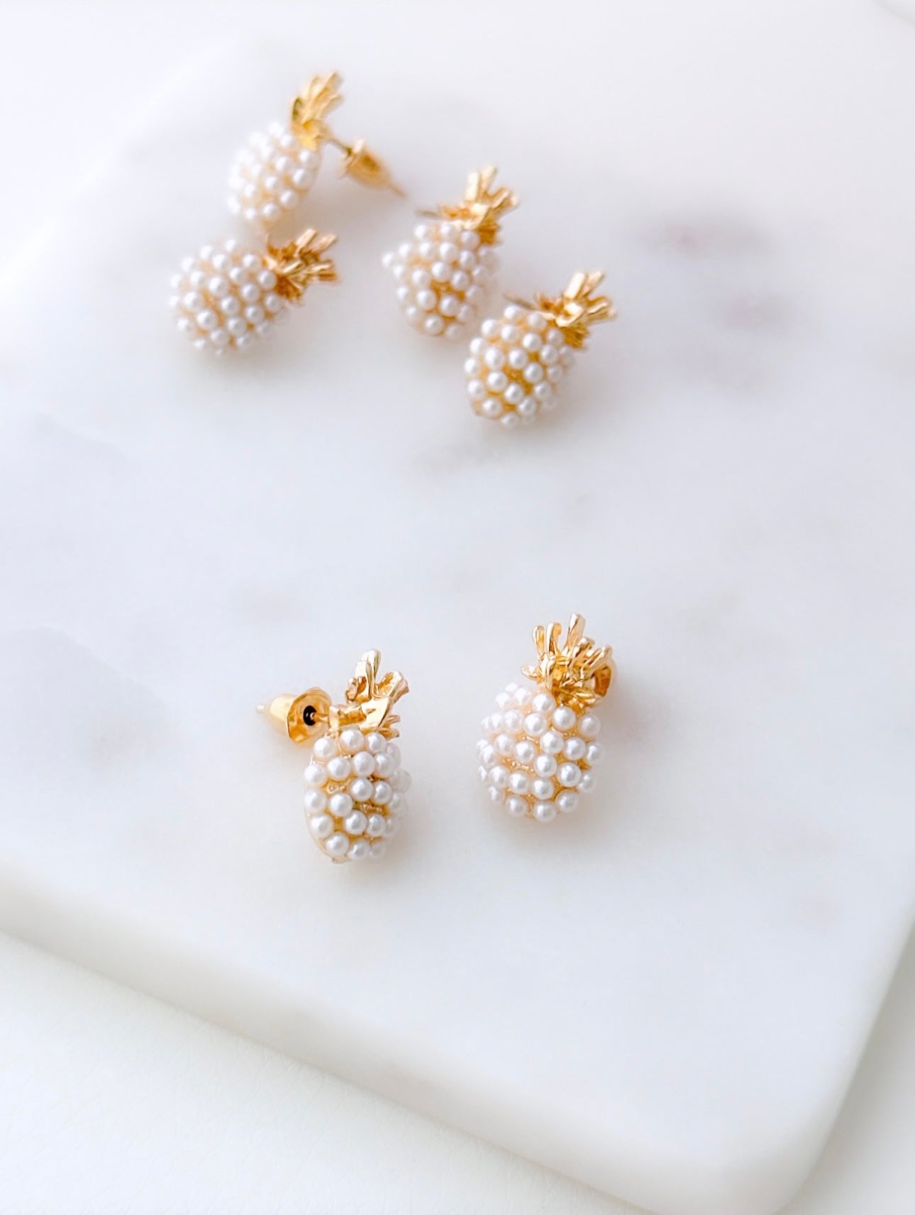 Pearl Pineapple Earrings