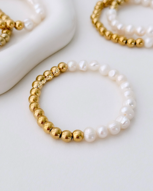 Gold & White Bracelet