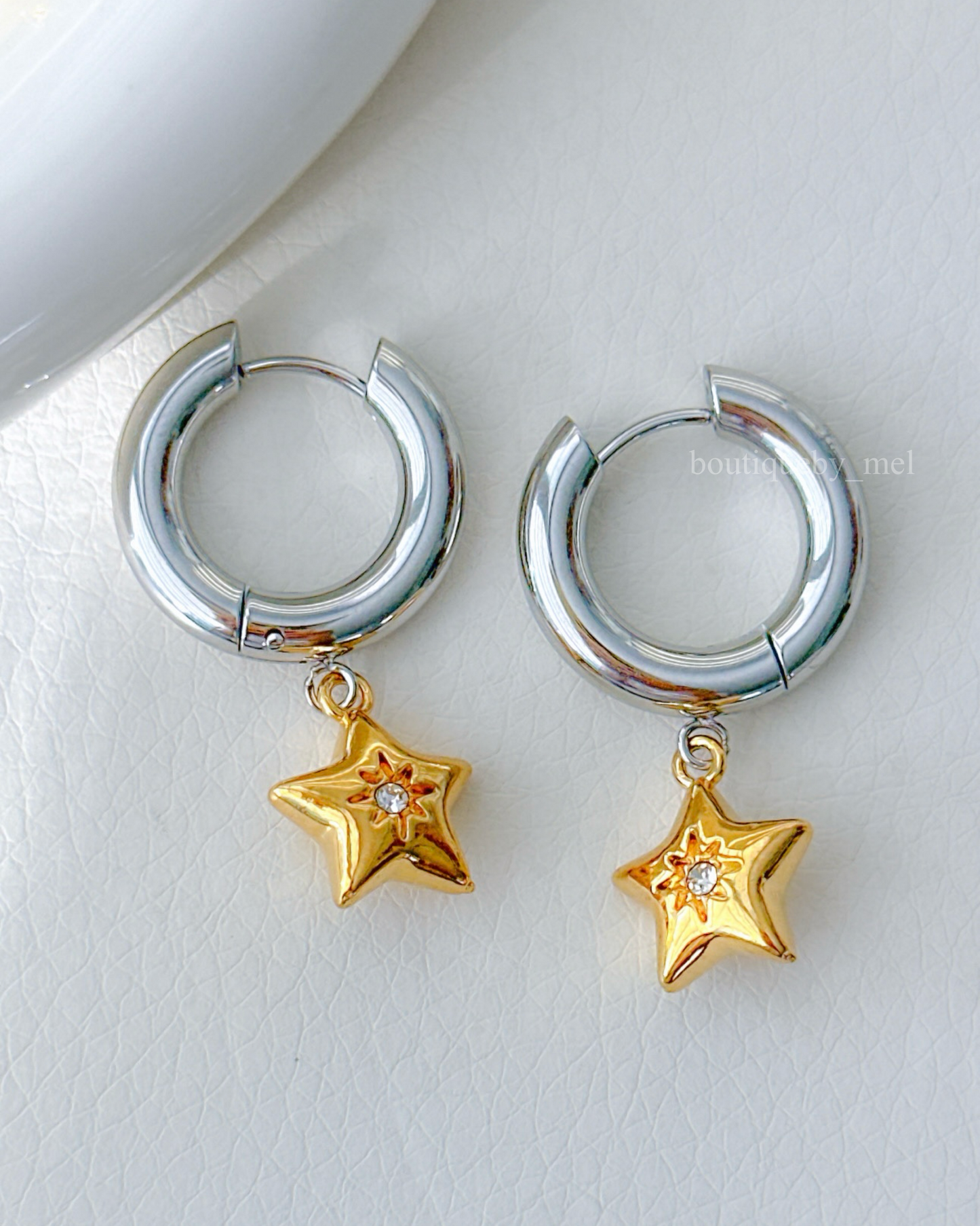 Two Tone Star Hoops