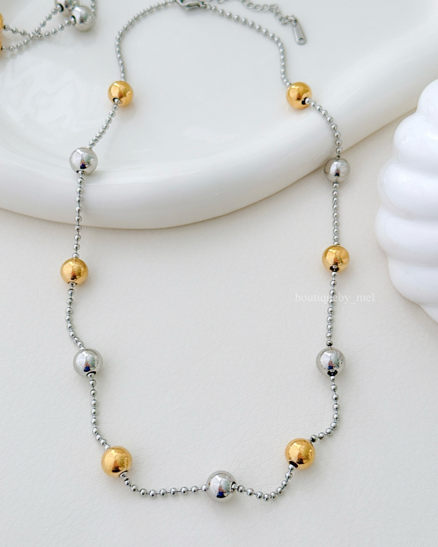 Golden & Silver Ball Necklace