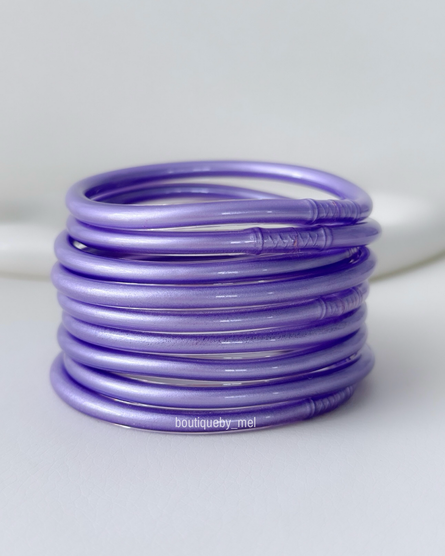 Bright Purple Jelly Bangles (set of 9)