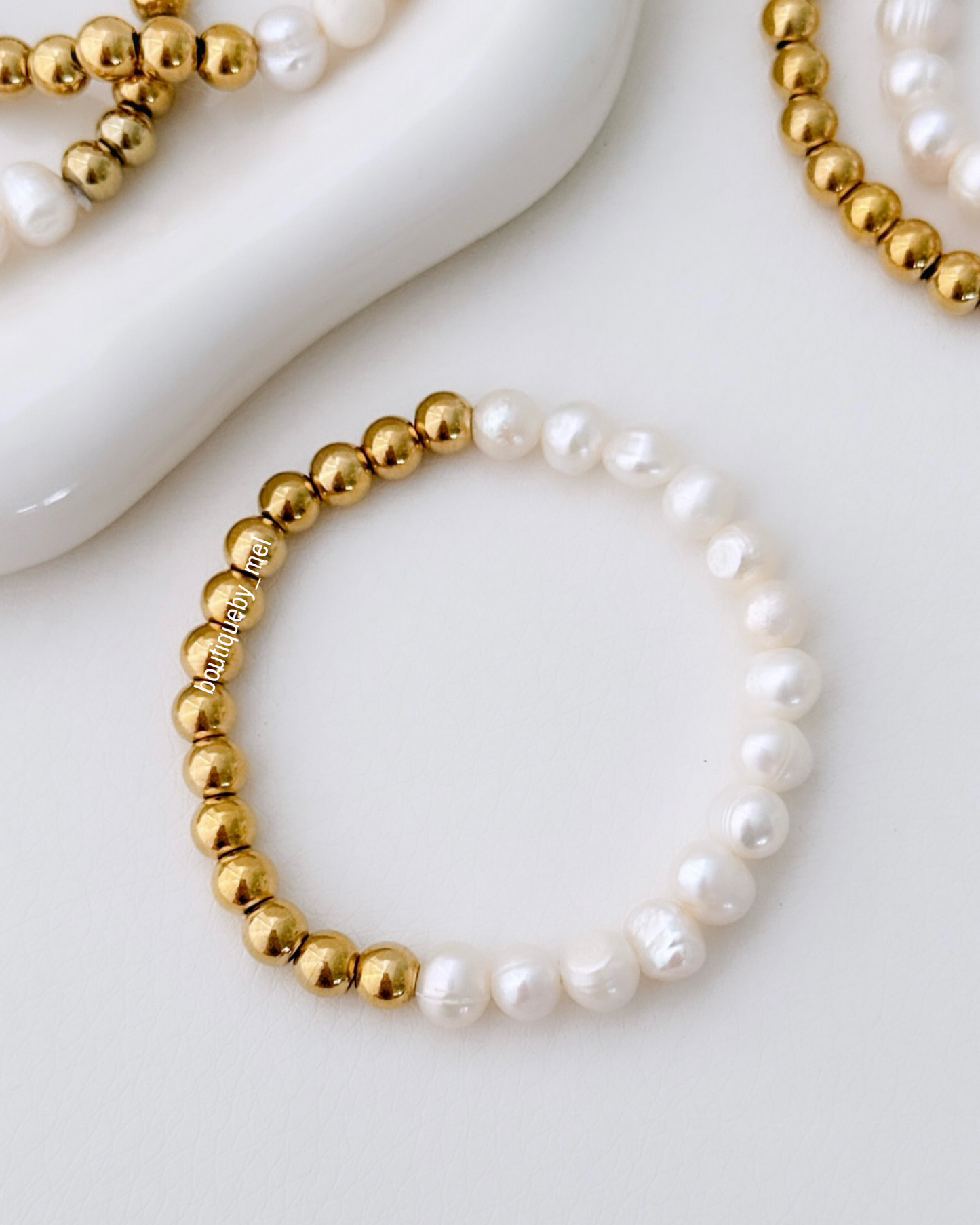 Gold & White Bracelet