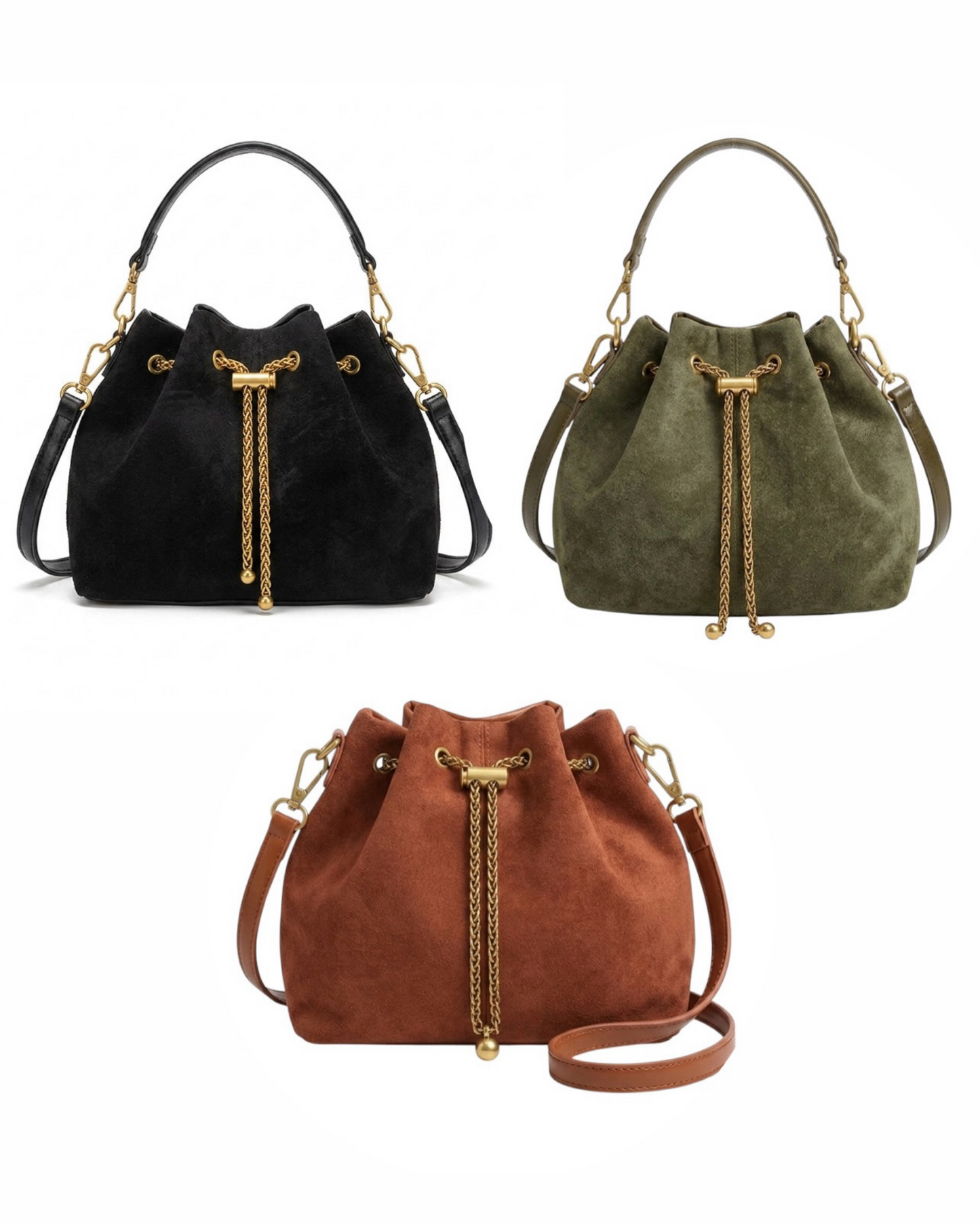 Suede Bucket Bag
