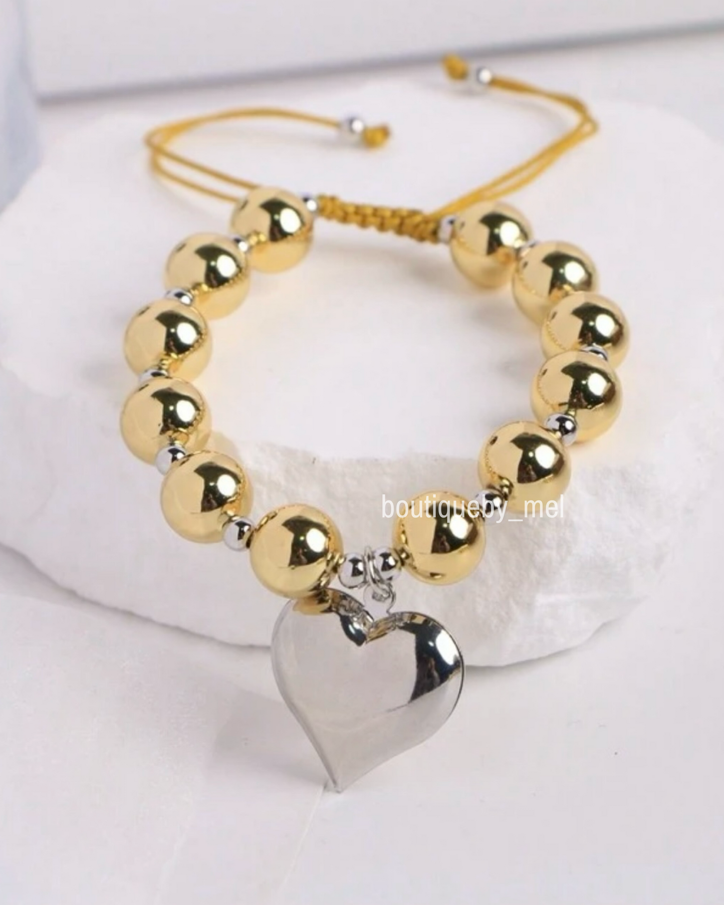 Two Tones Heart Bracelet