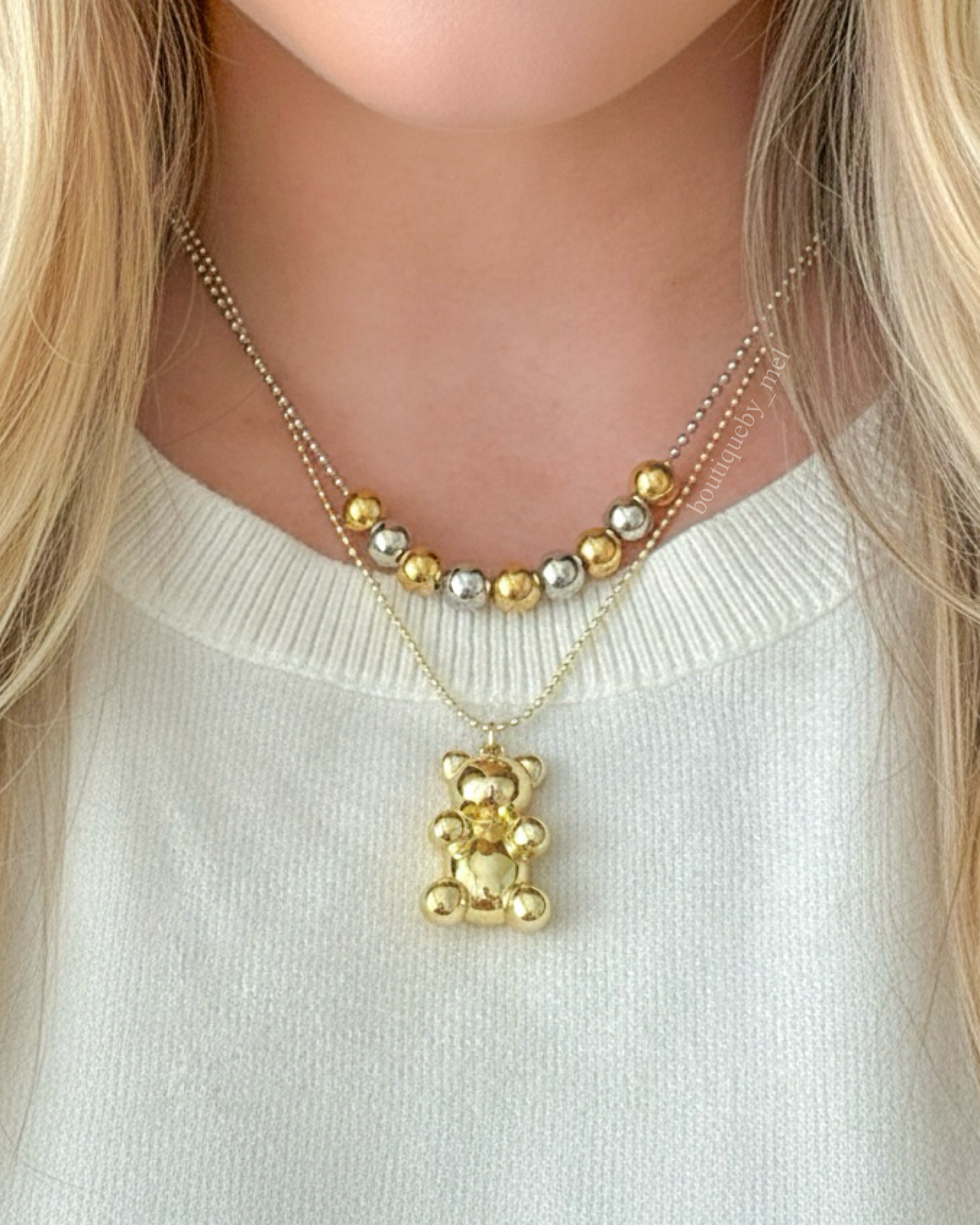 Two Tone Balls Necklace