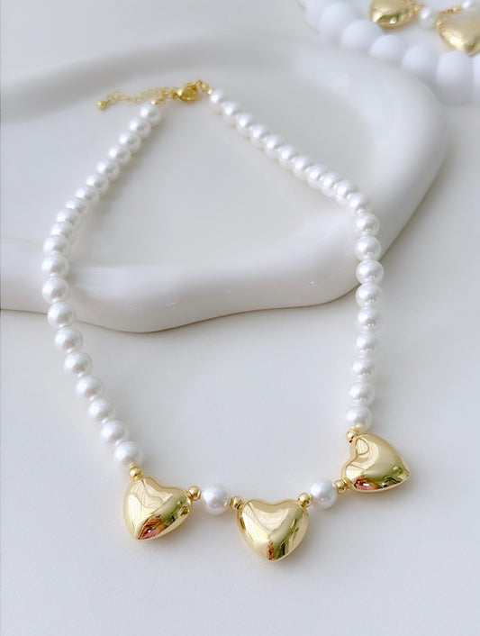 Pearls & Hearts Necklace