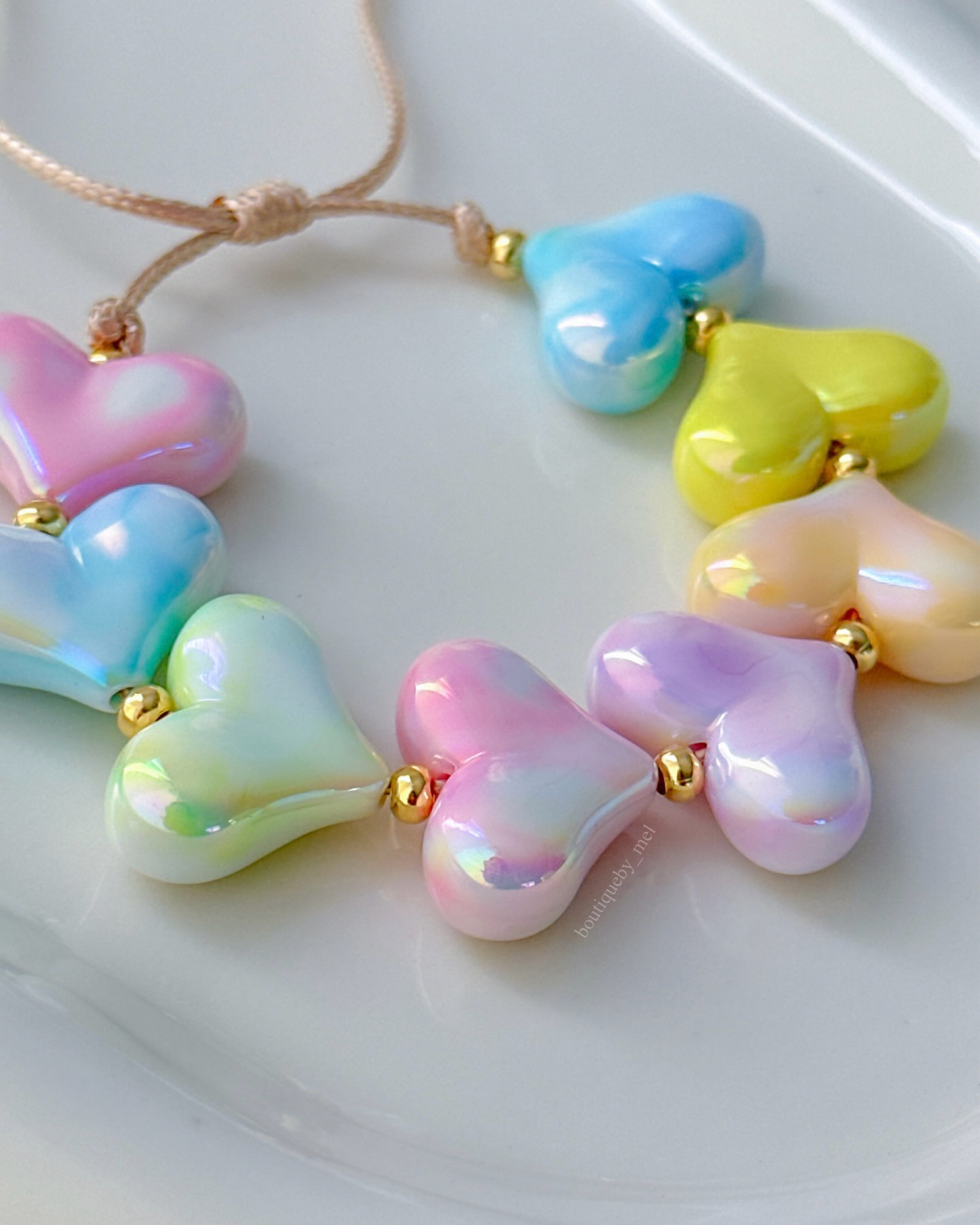 Iridescent Heart Bracelet