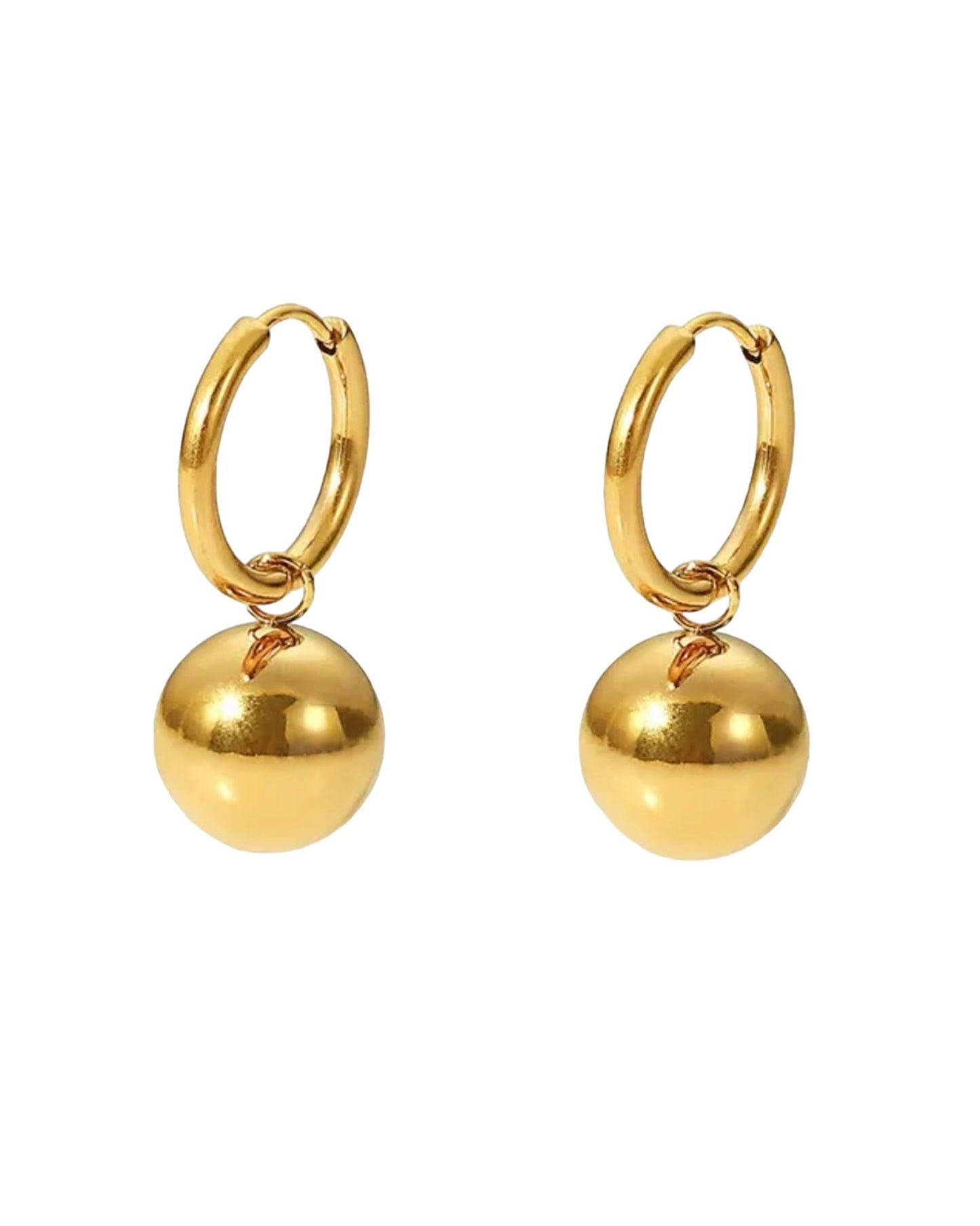 Golden Balls Hoop Earrings