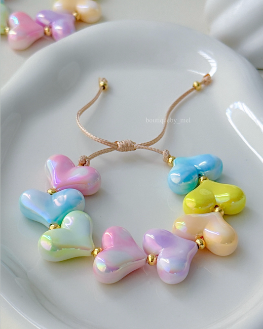 Iridescent Heart Bracelet
