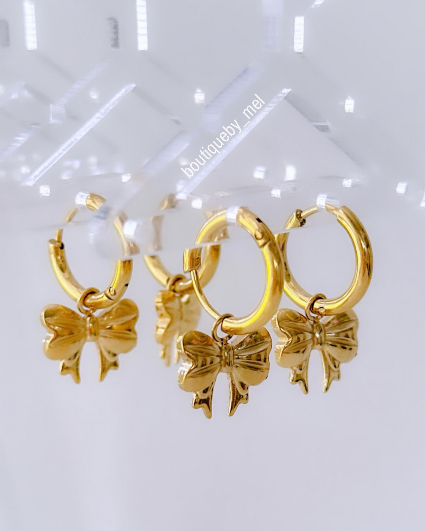 Golden Bow Hoop Earrings