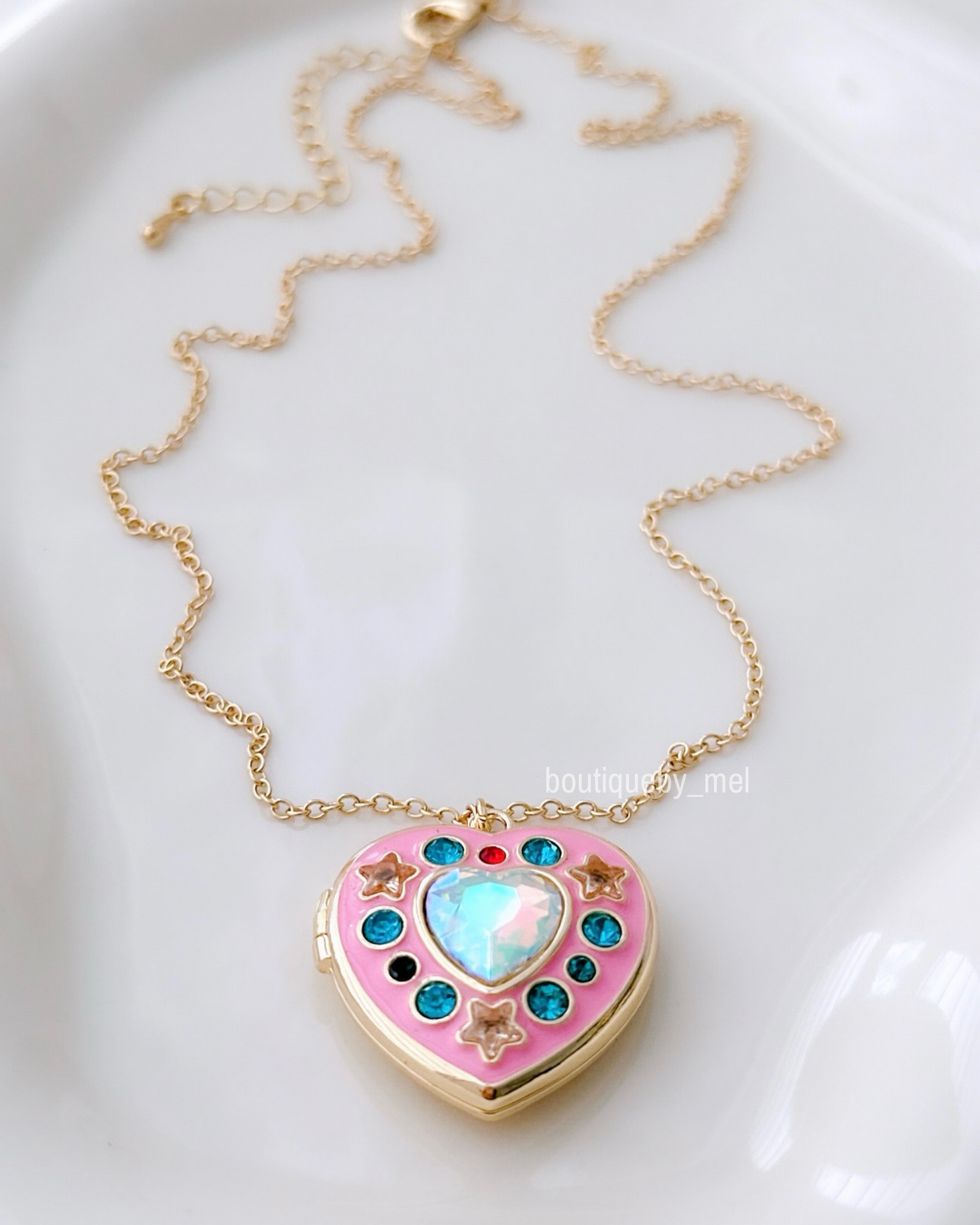Glam Pink Heart Necklace