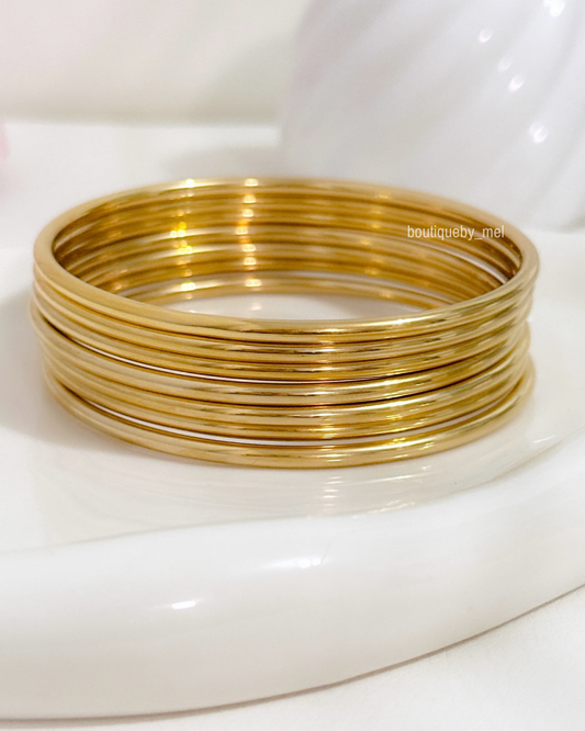 Golden Bangles - Set of 7