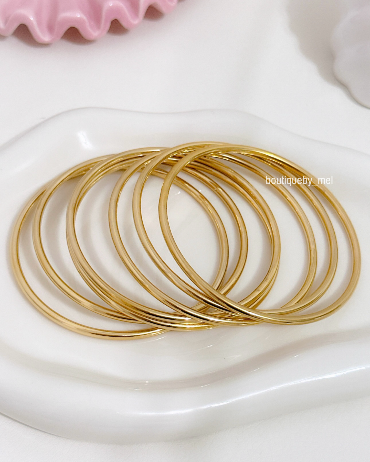 Golden Bangles - Set of 7