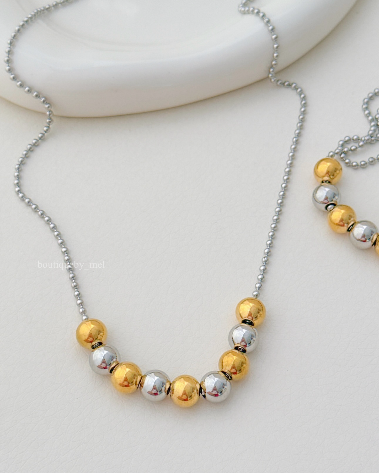 Two Tone Balls Necklace