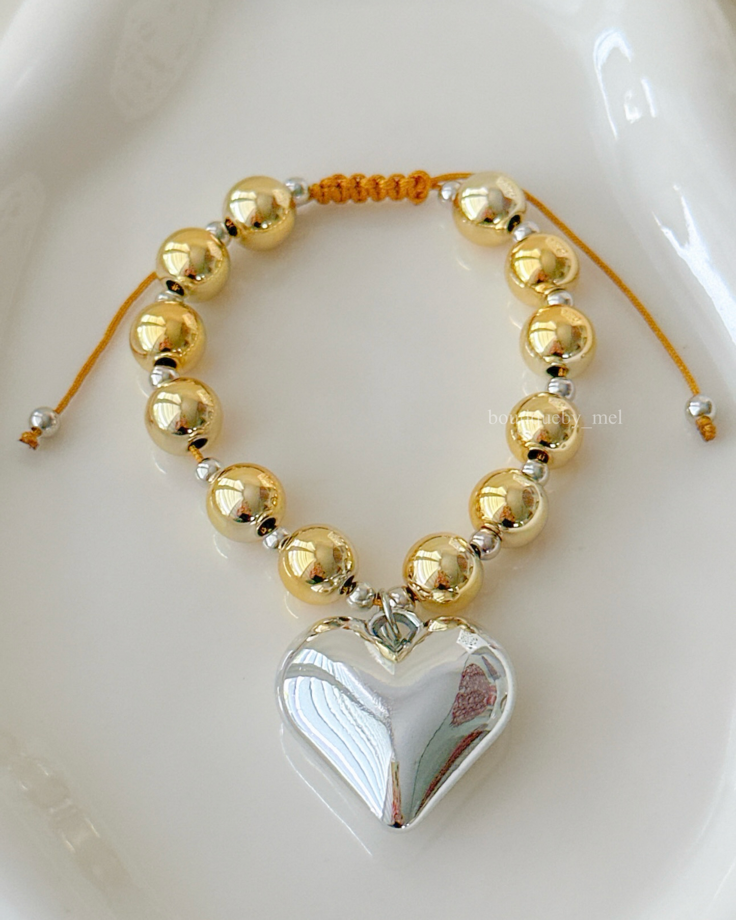 Two Tone Heart Bracelet