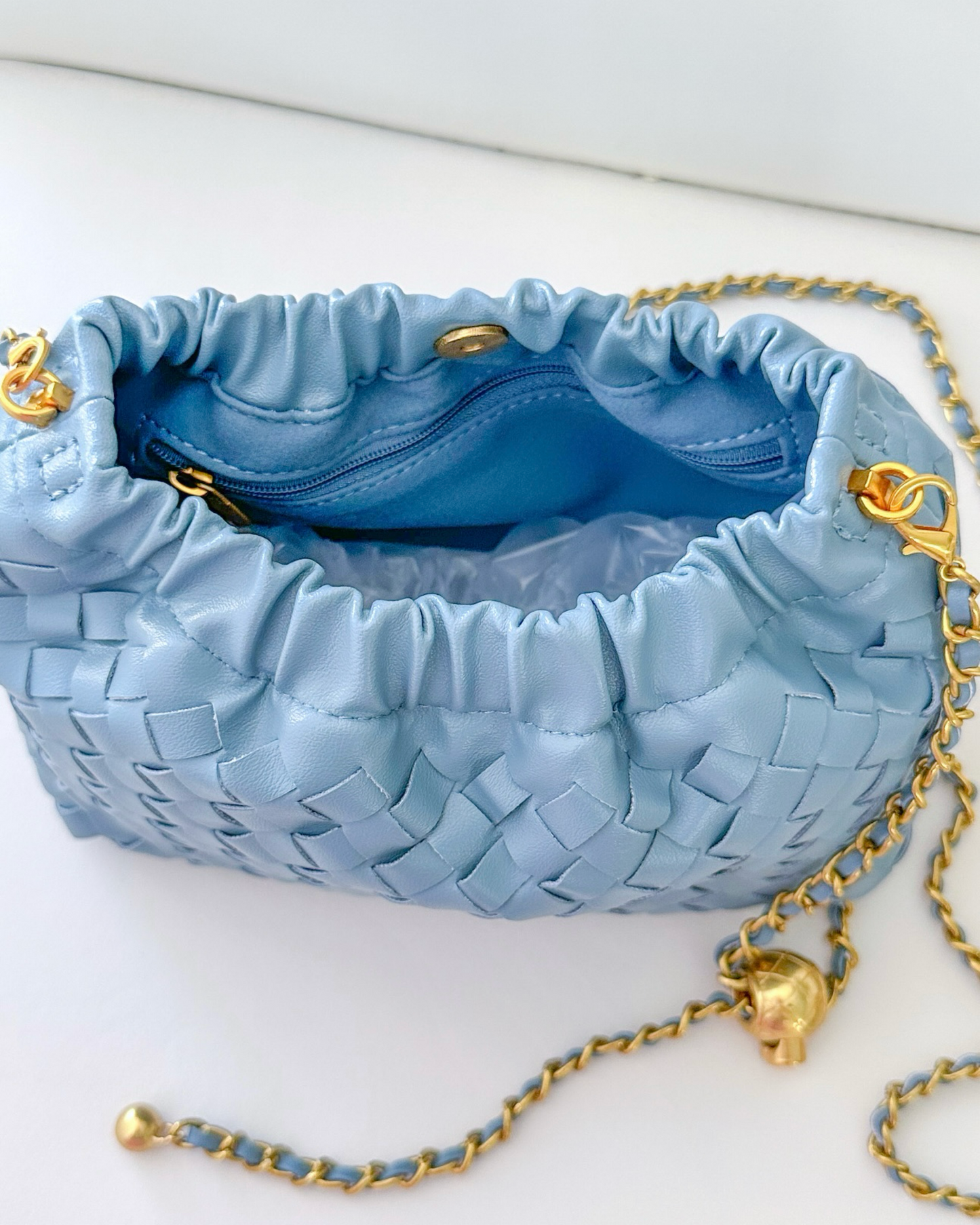 Sky Blue Woven Bag