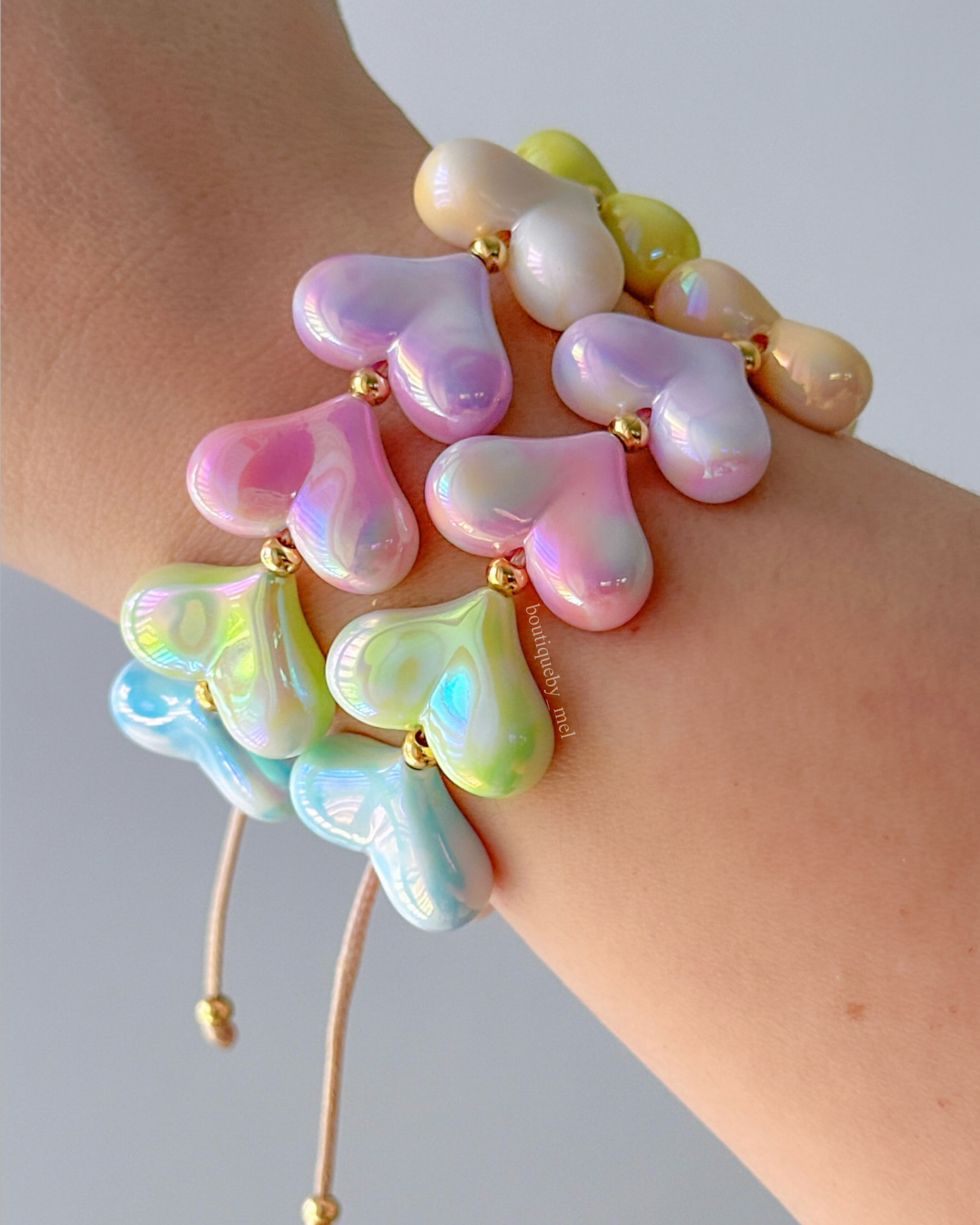 Iridescent Heart Bracelet