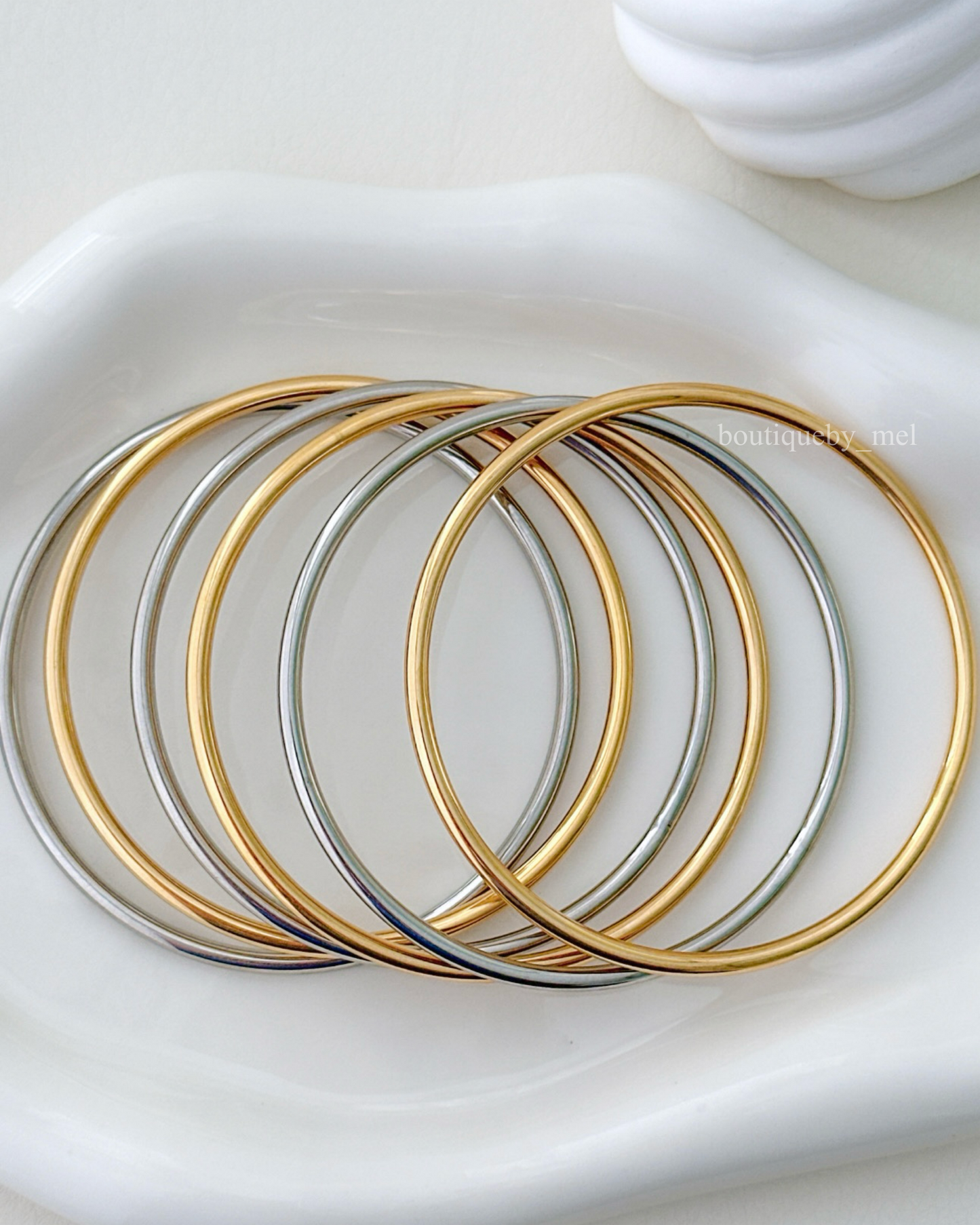 Two Tone Bangle Set