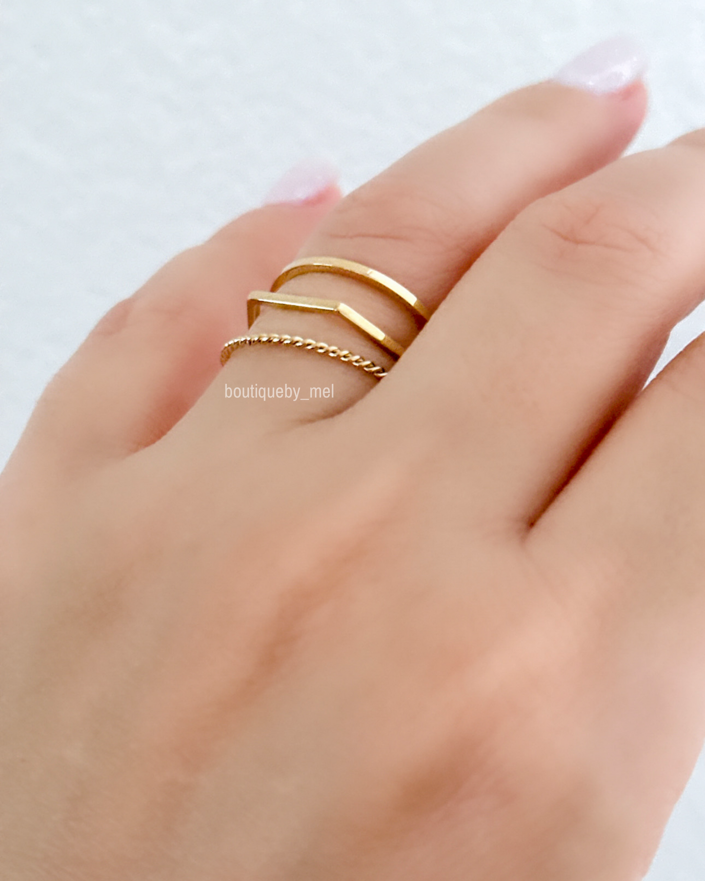 Delicate Triple Rings (Size 7)