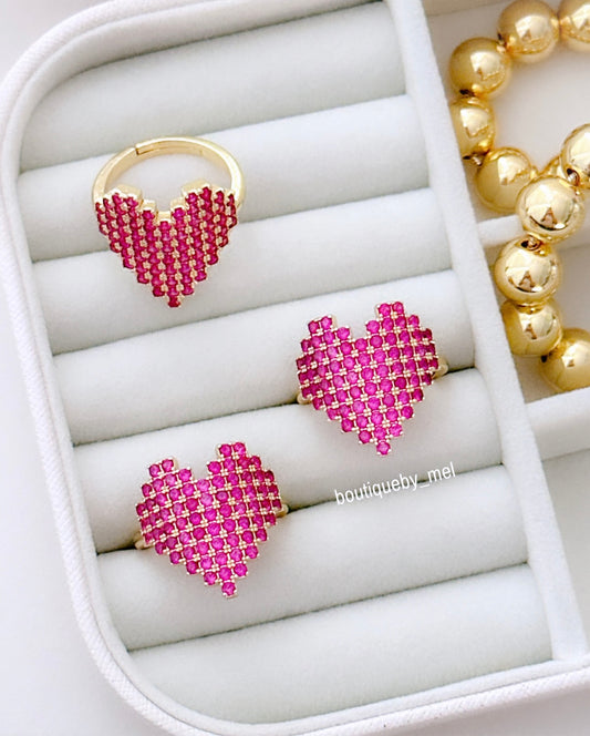 Fucsia Heart Ring