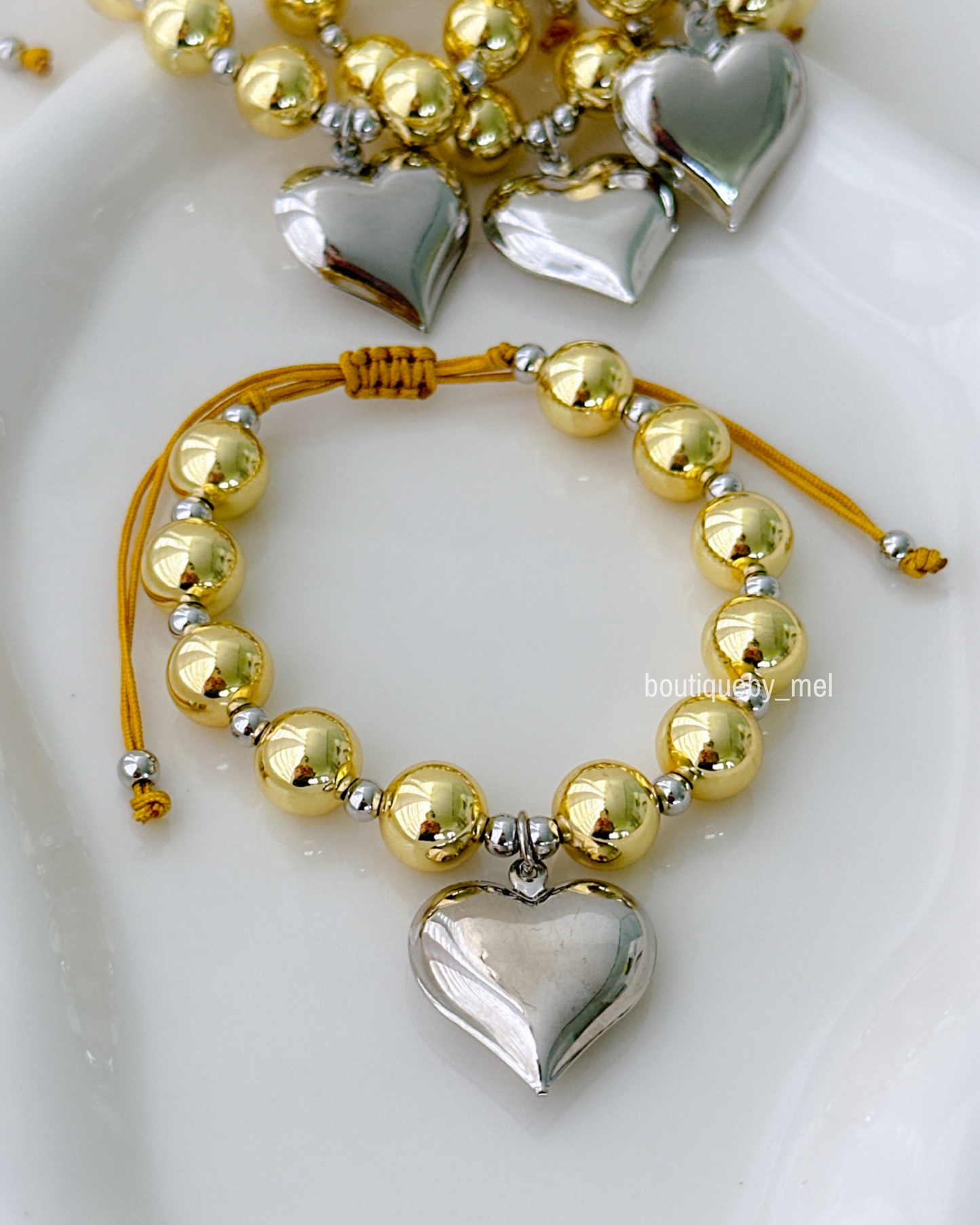 Two Tones Heart Bracelet