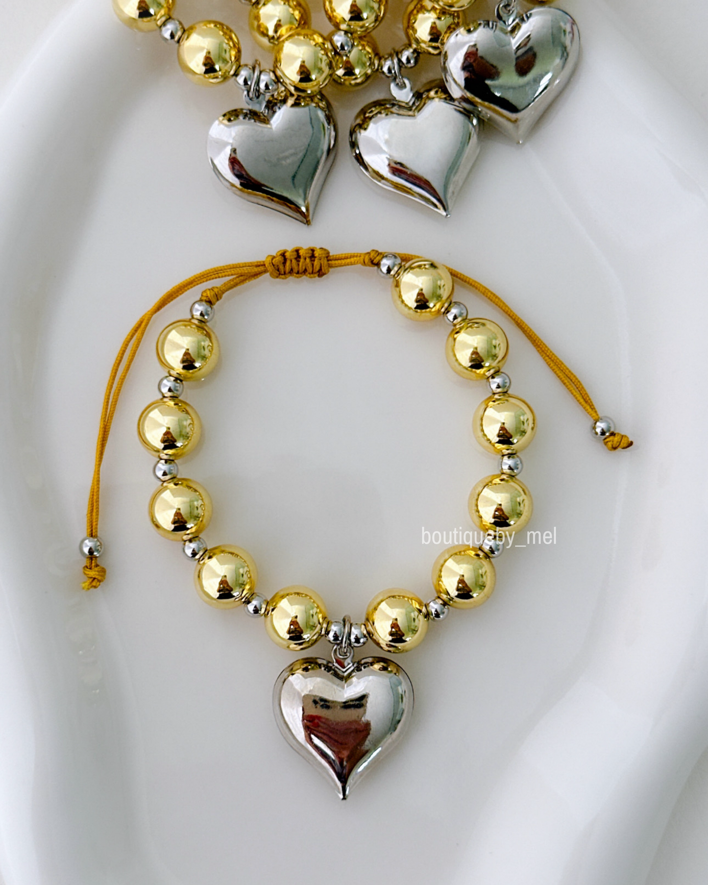 Two Tones Heart Bracelet