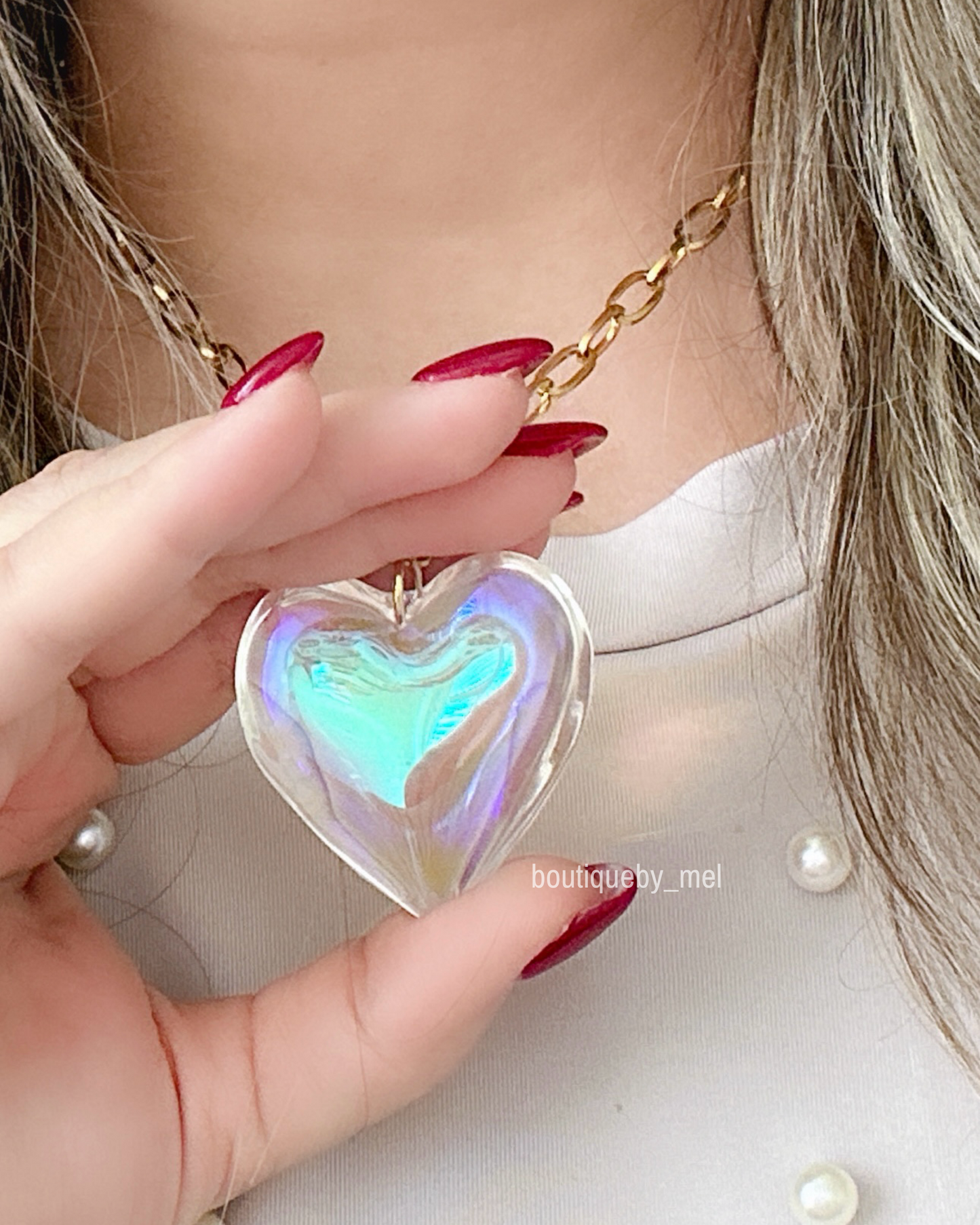 Holographic Heart Necklace