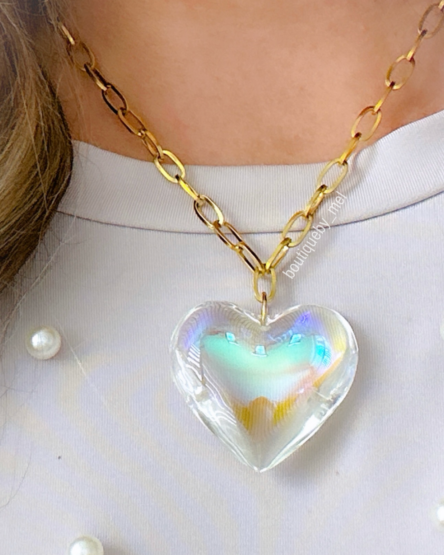 Holographic Heart Necklace