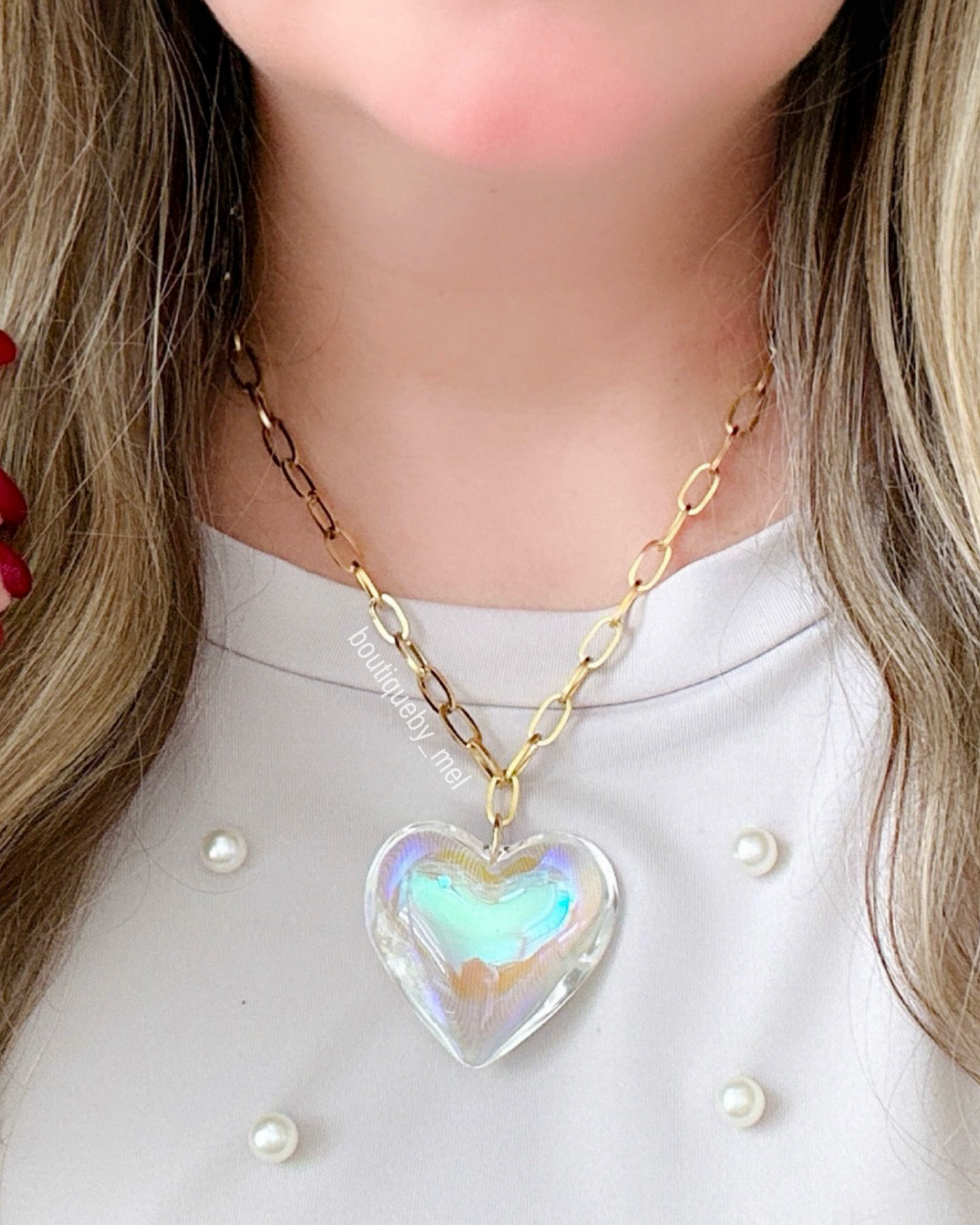 Holographic Heart Necklace